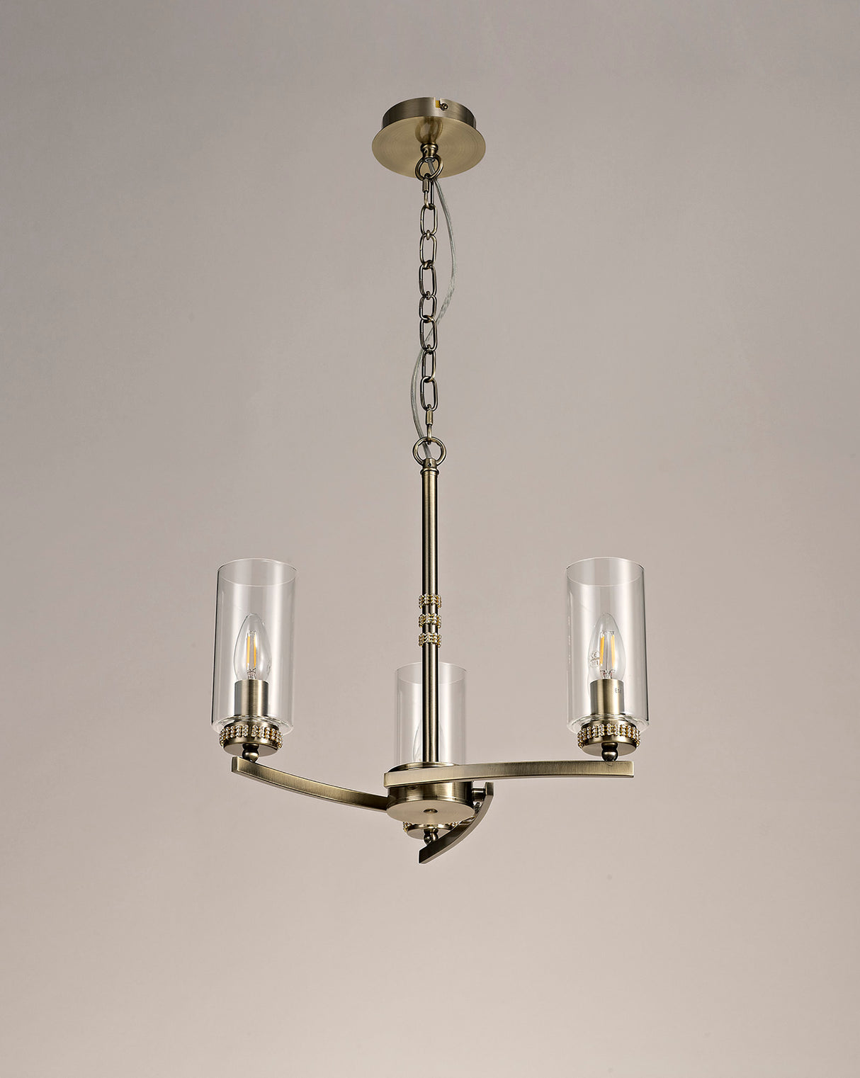 Gates Pendant/Semi Flush, 3 x E14, Antique Brass