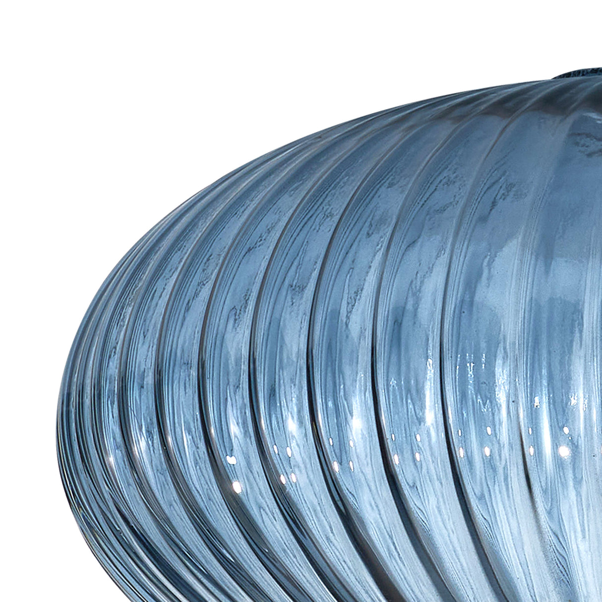 Allardyce 20cm Oval Sphere Ribbed Glass (G), Petrol Blue