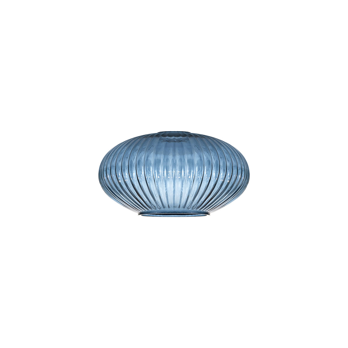 Allardyce 20cm Oval Sphere Ribbed Glass (G), Petrol Blue