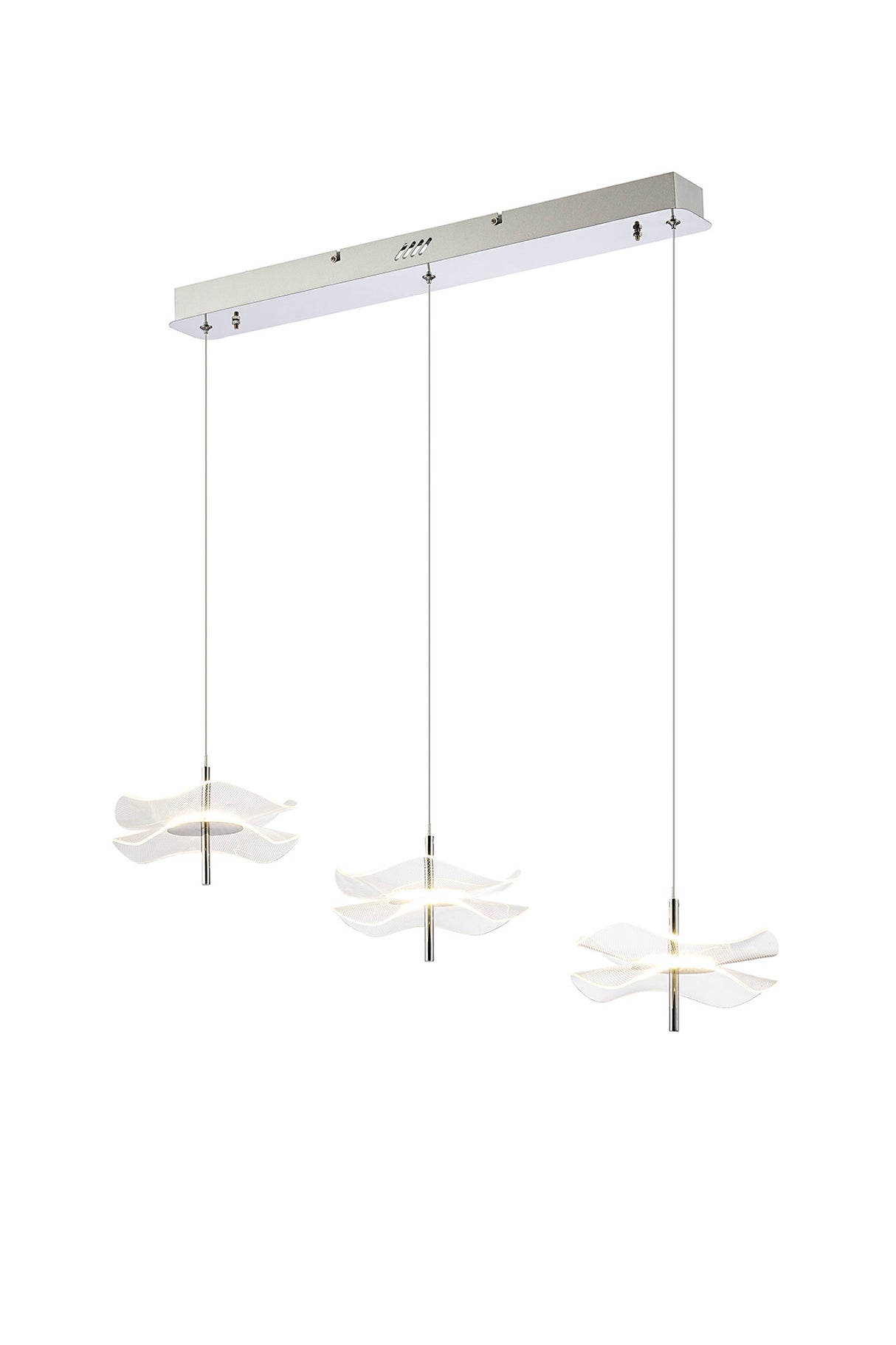 Corner Linear Pendant, 3 x 6W LED, 4000K, 1500lm, Polished Chrome, 3yrs Warranty