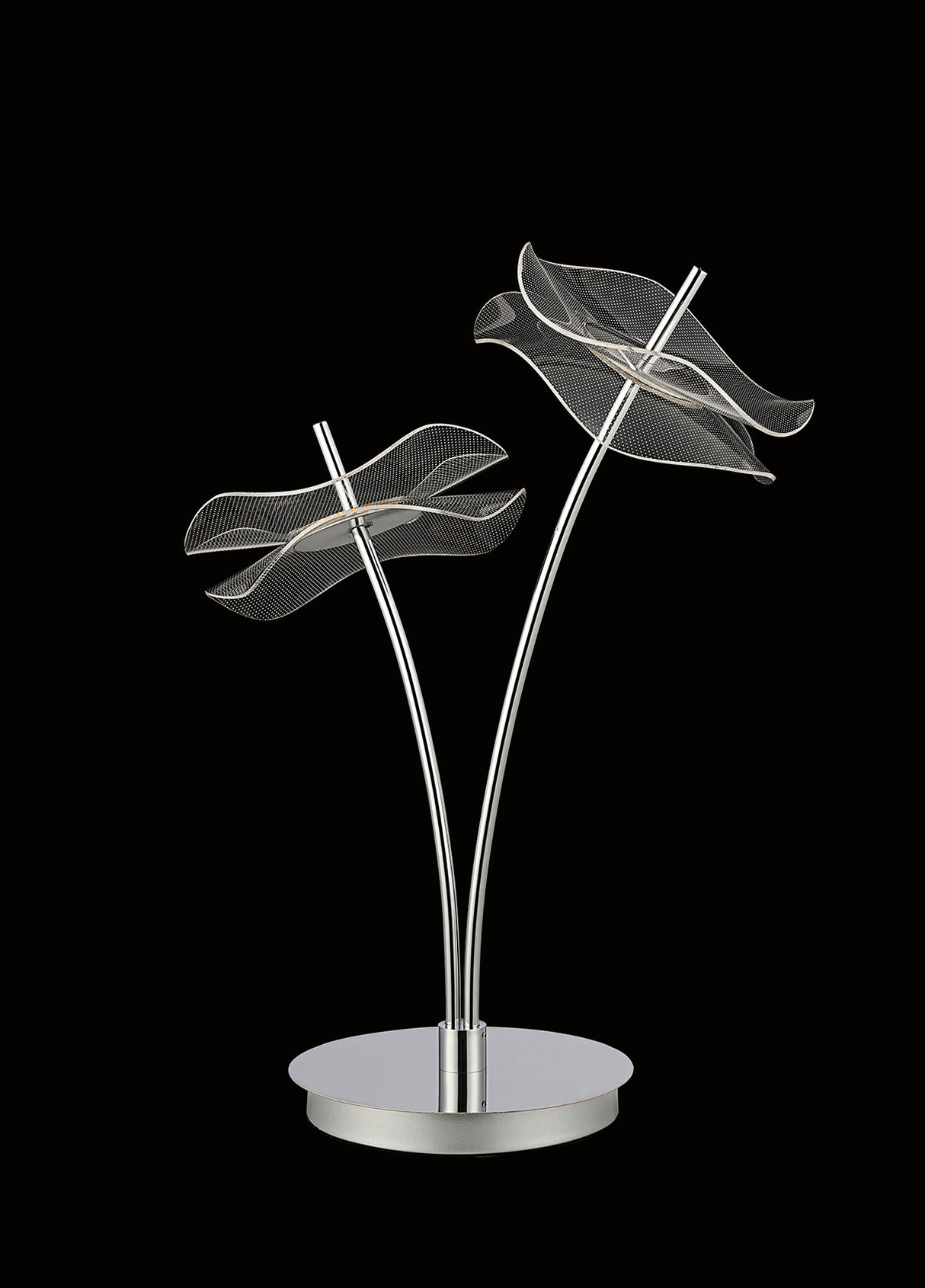 Corner Table Lamp, 2 x 6W LED, 4000K, 920lm, Polished Chrome, 3yrs Warranty