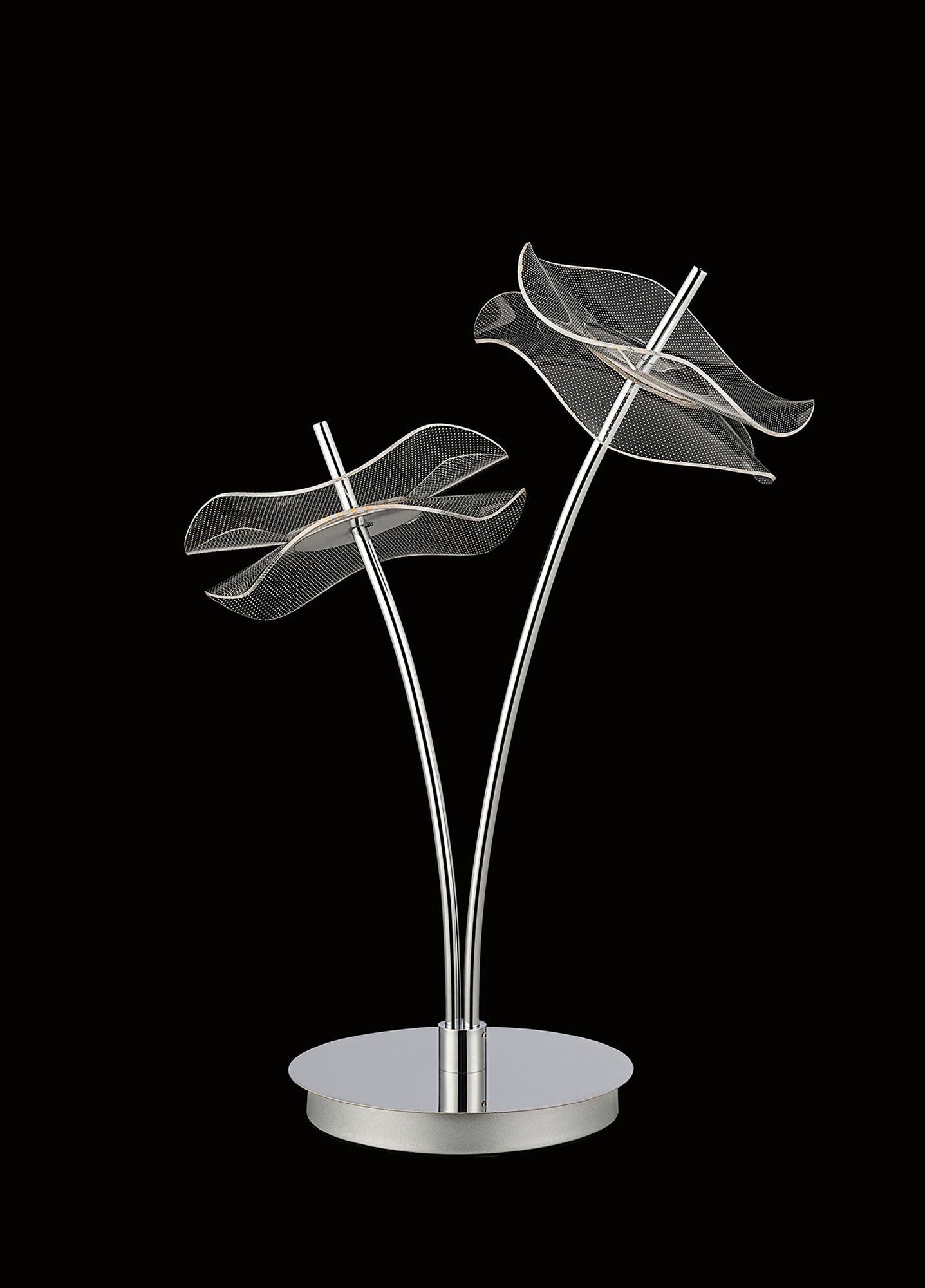 Corner Table Lamp, 2 x 6W LED, 4000K, 920lm, Polished Chrome, 3yrs Warranty