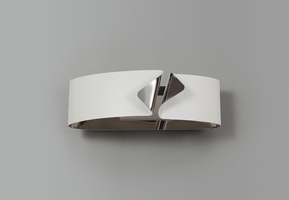 Atkins Wall Lamp, 1 x 10W LED, 3000K, 700lm, Sand White/Polished Chrome, 3yrs Warranty