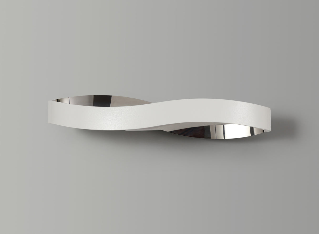 Gabbiadini Wall Lamp, 1 x 6W LED, 3000K, 420lm, Sand White/Polished Chrome, 3yrs Warranty