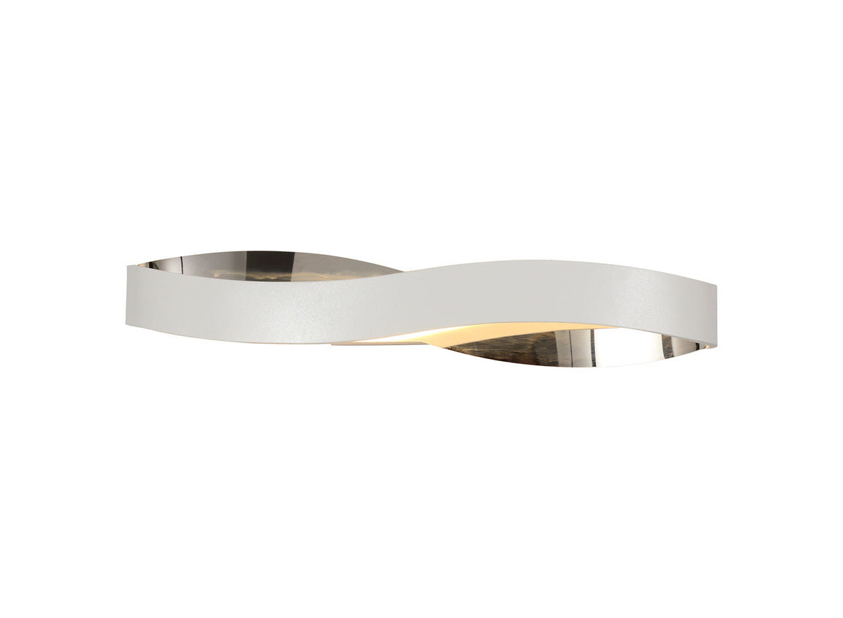 Gabbiadini Wall Lamp, 1 x 6W LED, 3000K, 420lm, Sand White/Polished Chrome, 3yrs Warranty