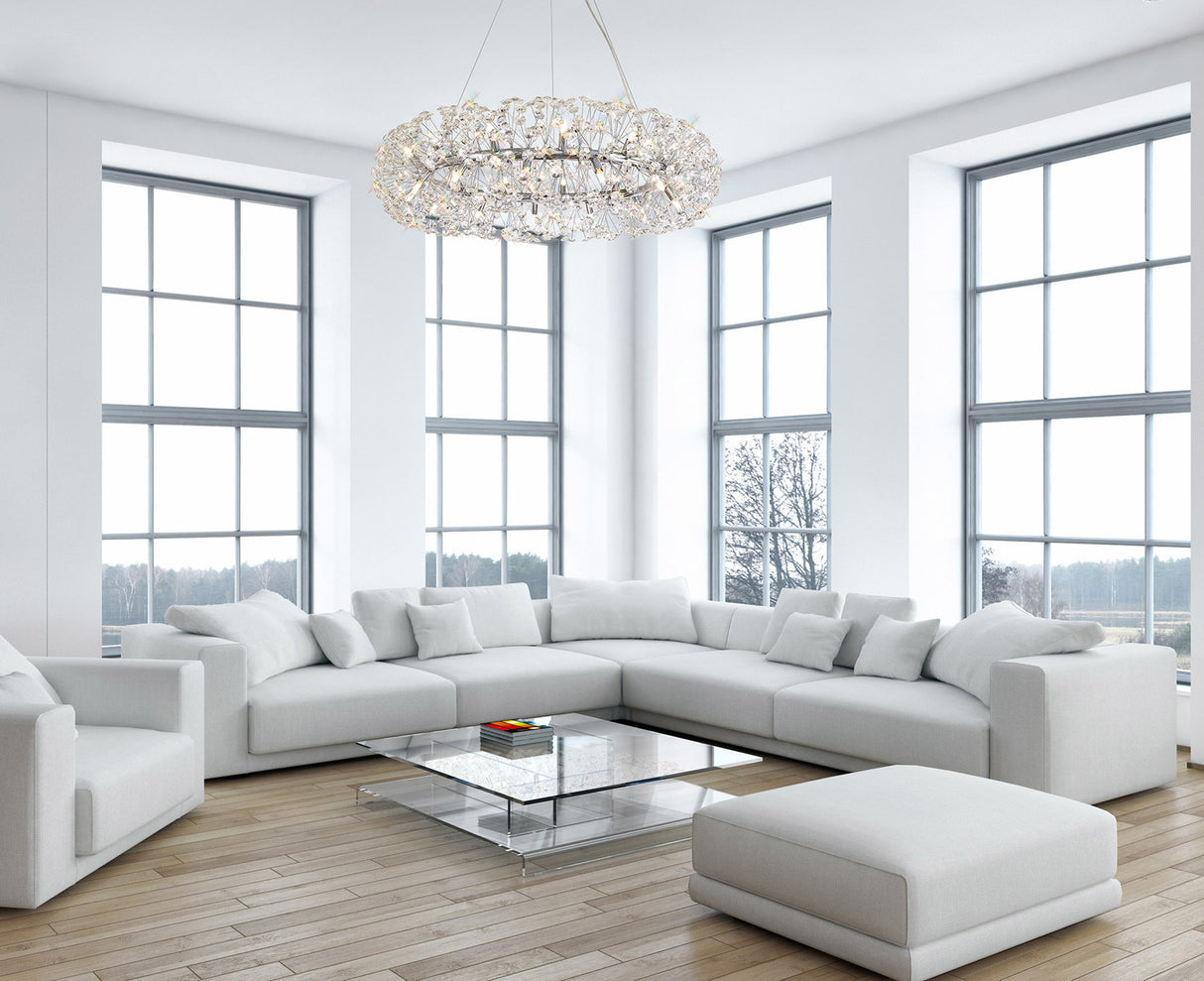 Byrne Pendant 1m Ring 26 Light G9 Polished Chrome/Crystal