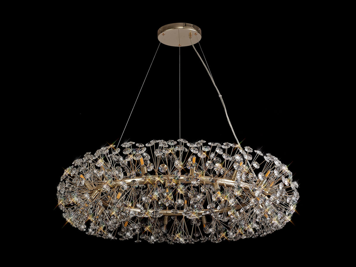 Byrne Pendant 1m Ring 26 Light G9 French Gold/Crystal