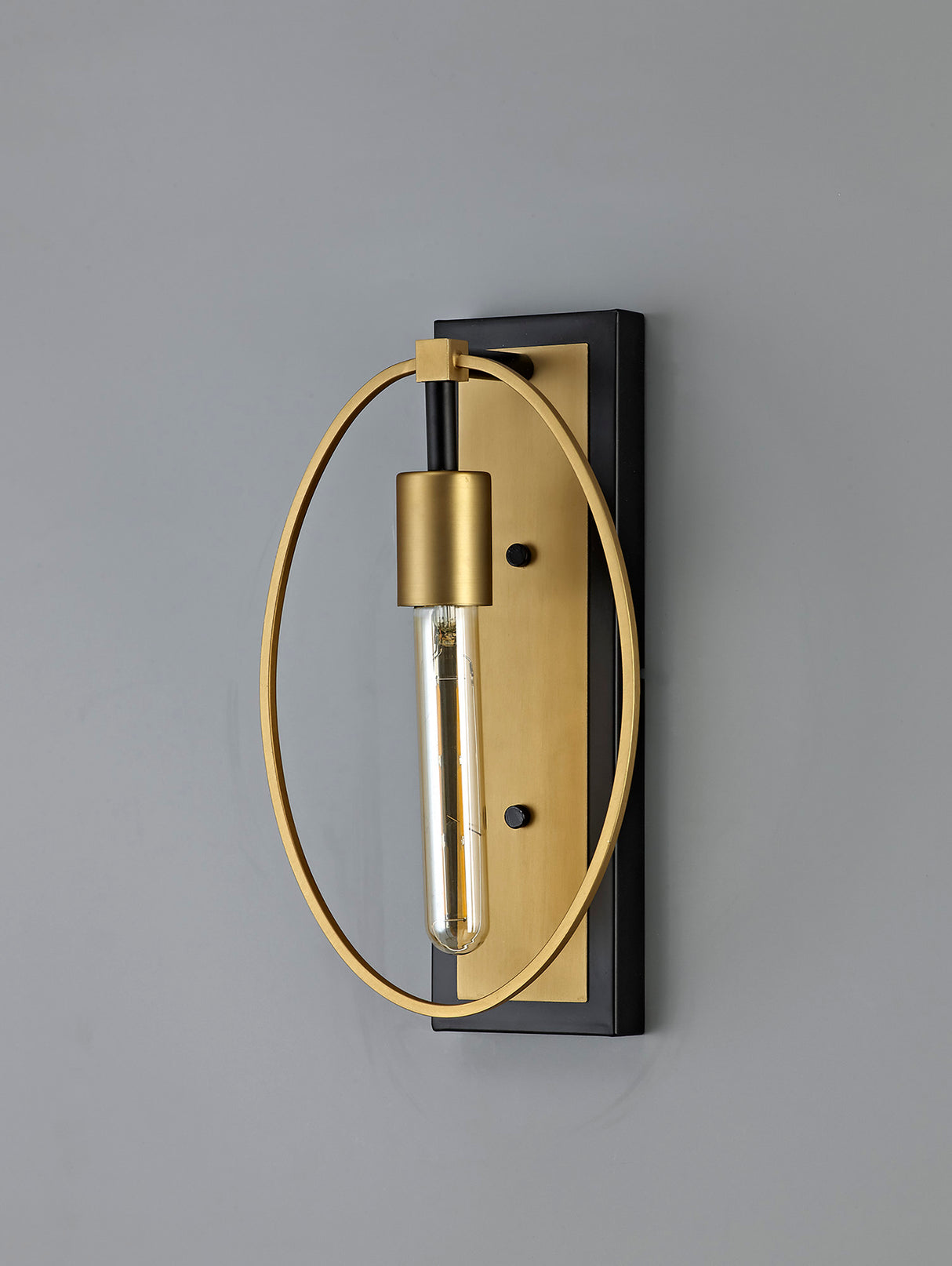 Hodgson Wall Lamp, 1 Light E27, Sand Gold/Matt Black