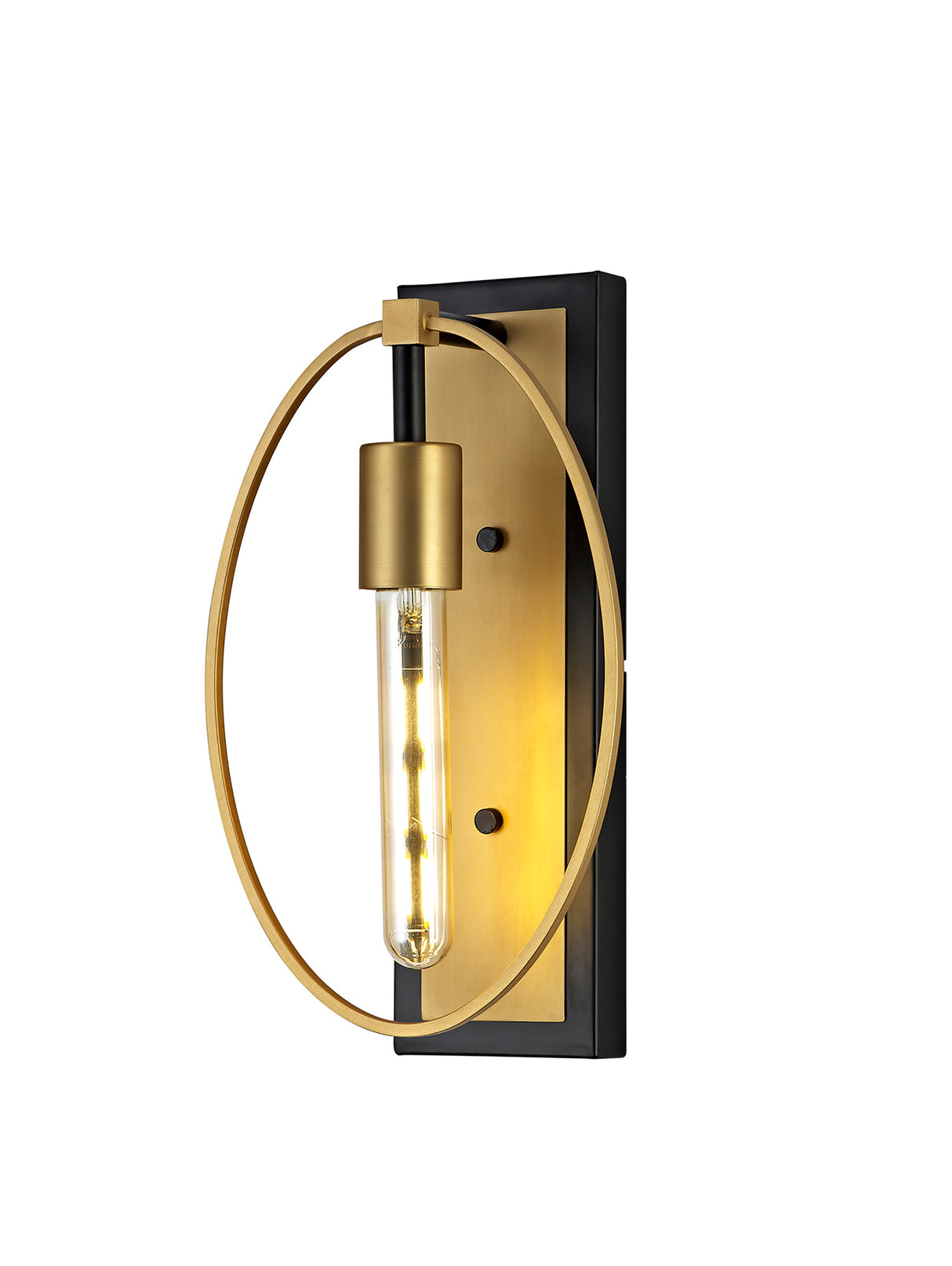 Hodgson Wall Lamp, 1 Light E27, Sand Gold/Matt Black