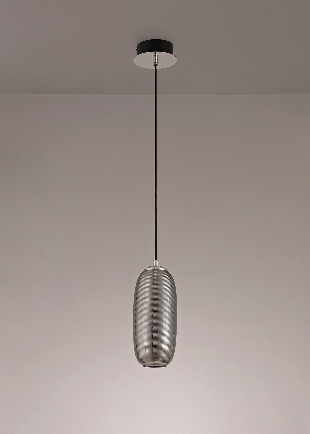 Brady Pendant, 1 x 6W LED, 4000K, 540lm, Smoked/Black, 3yrs Warranty