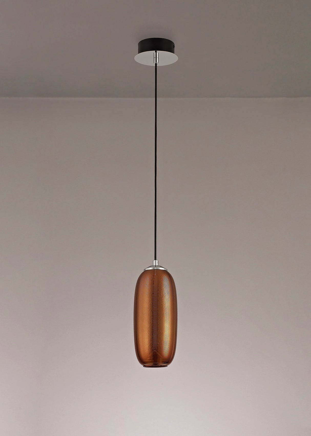 Brady Pendant, 1 x 6W LED, 4000K, 540lm, Copper/Black, 3yrs Warranty
