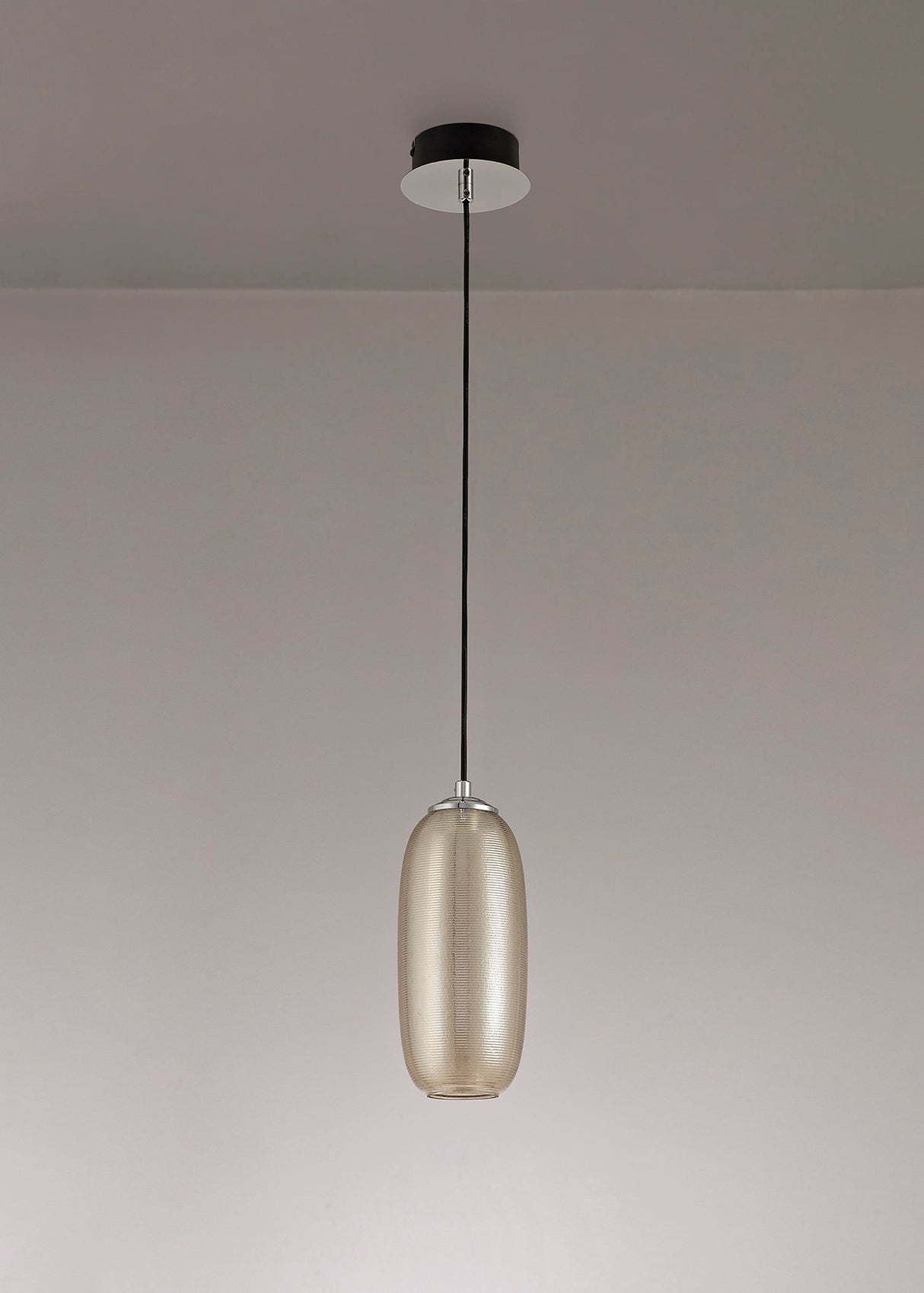 Brady Pendant, 1 x 6W LED, 4000K, 540lm, Champagne/Black, 3yrs Warranty