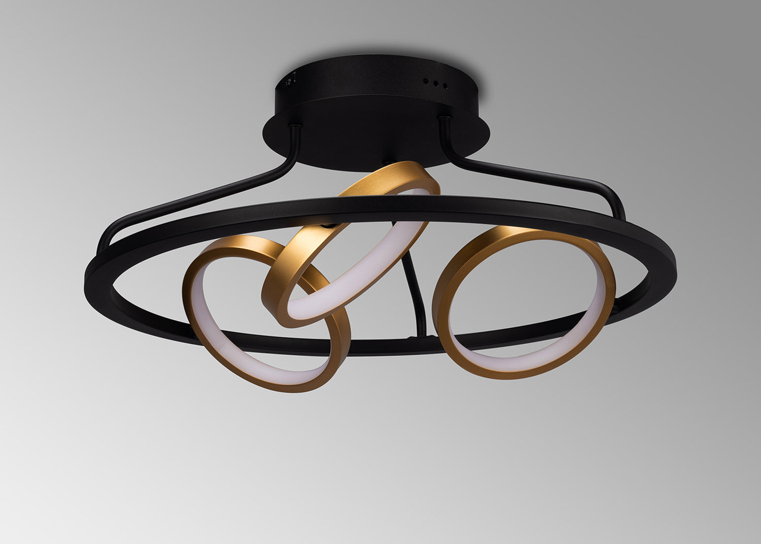 Bertshin Round Ceiling, 3 Ring, 25W LED, 3200K, 1375lm, Satin Black / Gold, 3yrs Warranty