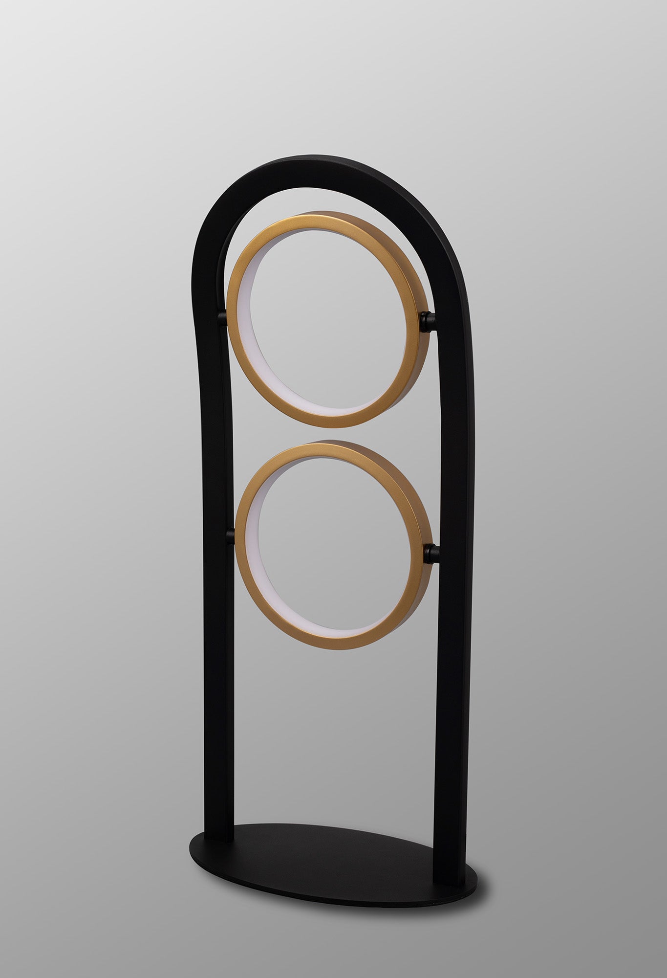 Bertshin Table Lamp, 2 Ring, 16W LED, 3200K, 880lm, Satin Black / Gold, 3yrs Warranty