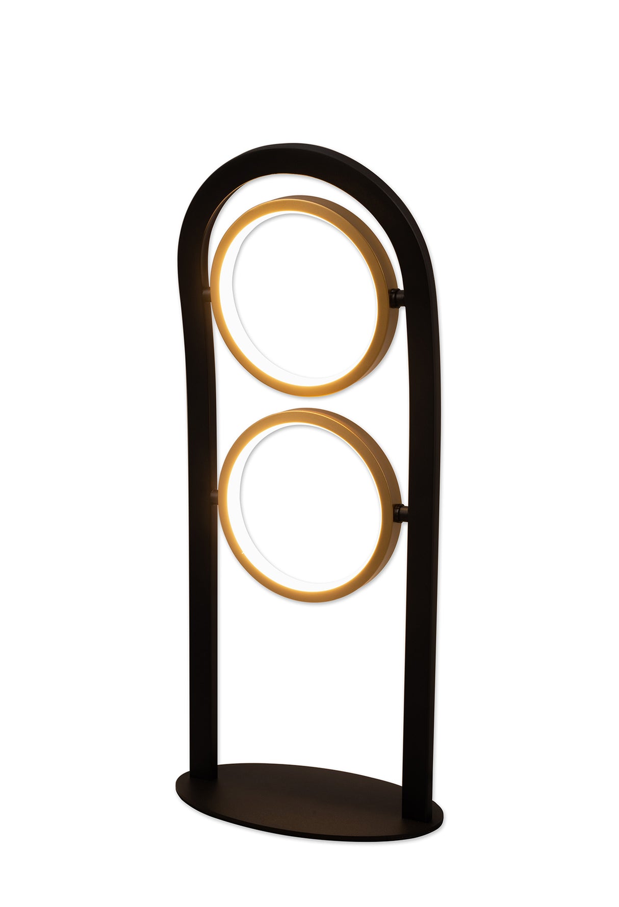 Bertshin Table Lamp, 2 Ring, 16W LED, 3200K, 880lm, Satin Black / Gold, 3yrs Warranty