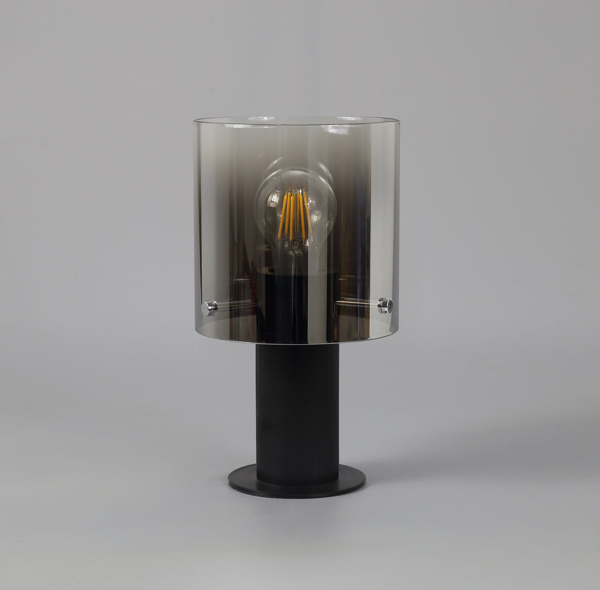 Chisholm Table Lamp, 1 Light Table Lamp E27, Black/Smoke Fade Glass