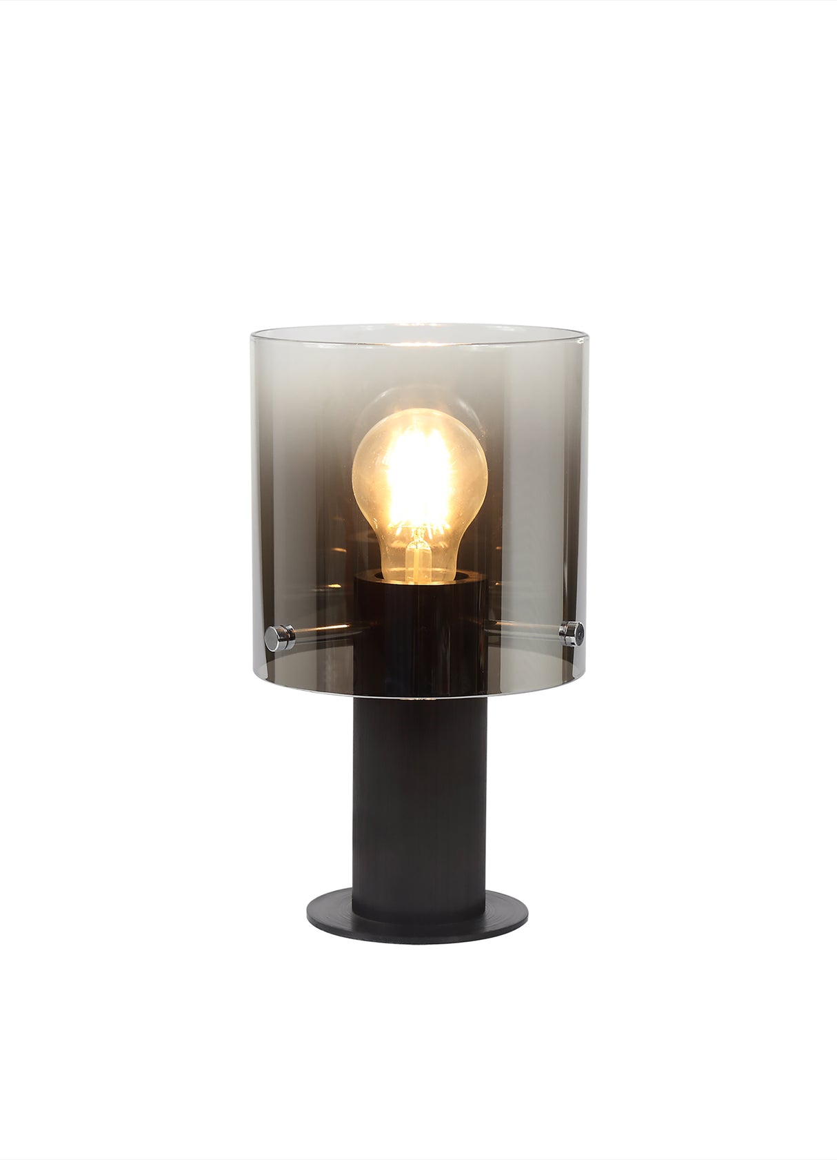 Chisholm Table Lamp, 1 Light Table Lamp E27, Black/Smoke Fade Glass