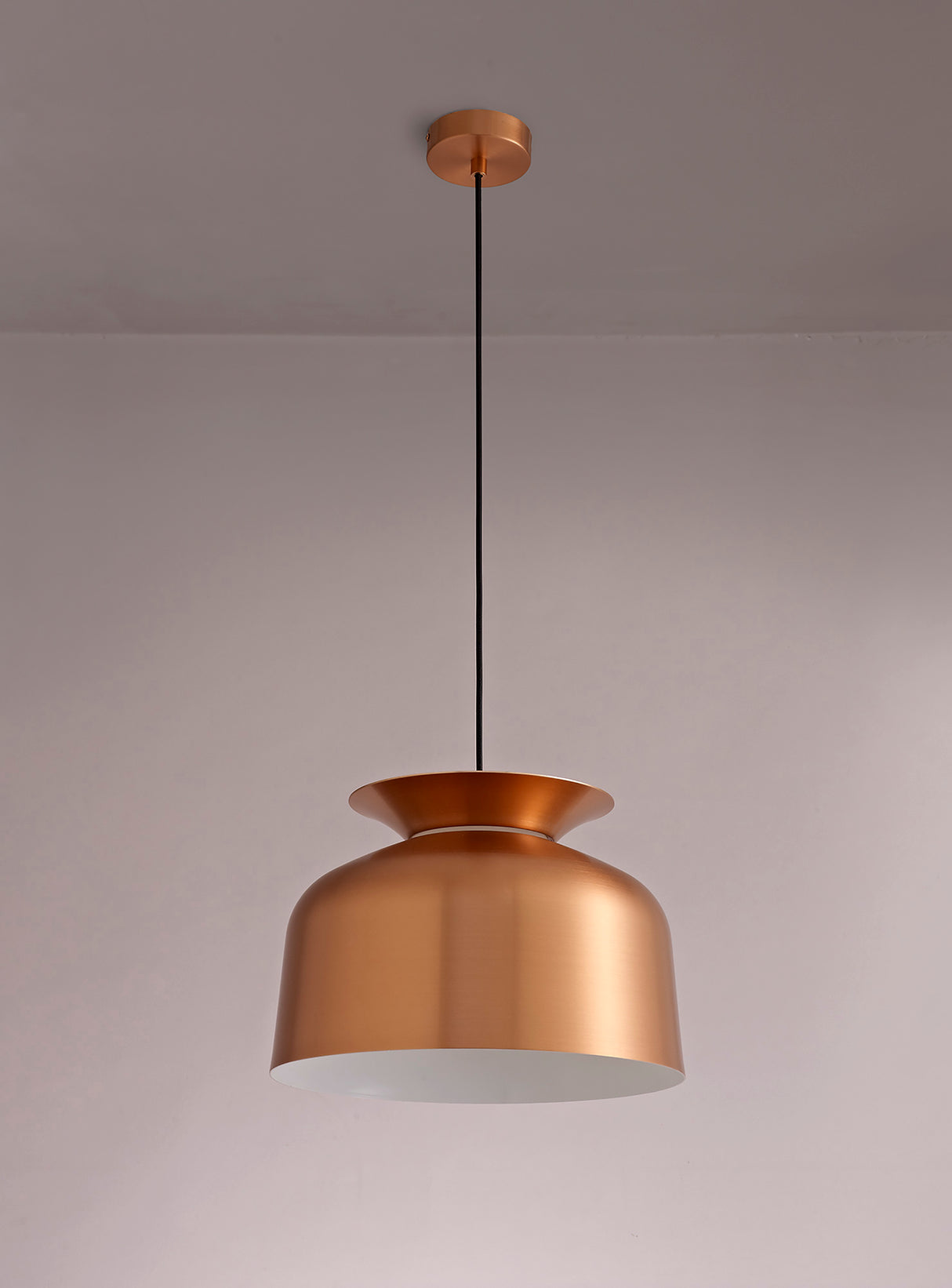 Weir Single Pendant, 1 Light Adjustable E27, Copper