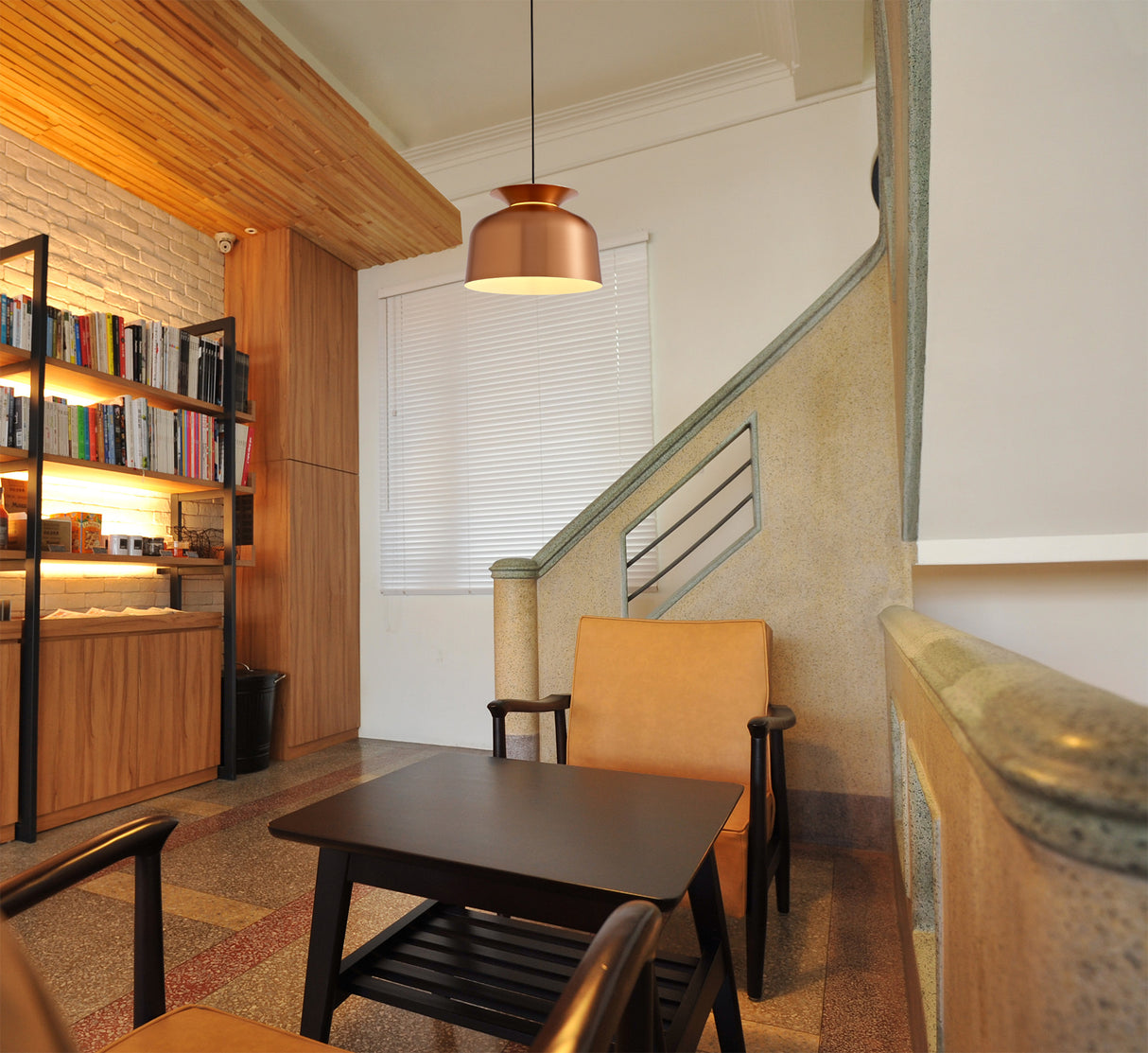 Weir Single Pendant, 1 Light Adjustable E27, Copper