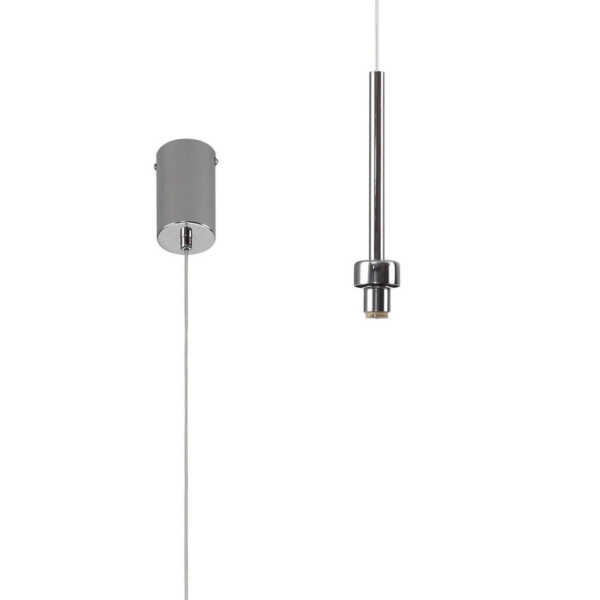 Lathen Polished Chrome 1 Light G9 Universal 2m Single Pendant, Suitable For A Vast Selection Of Glass Shades