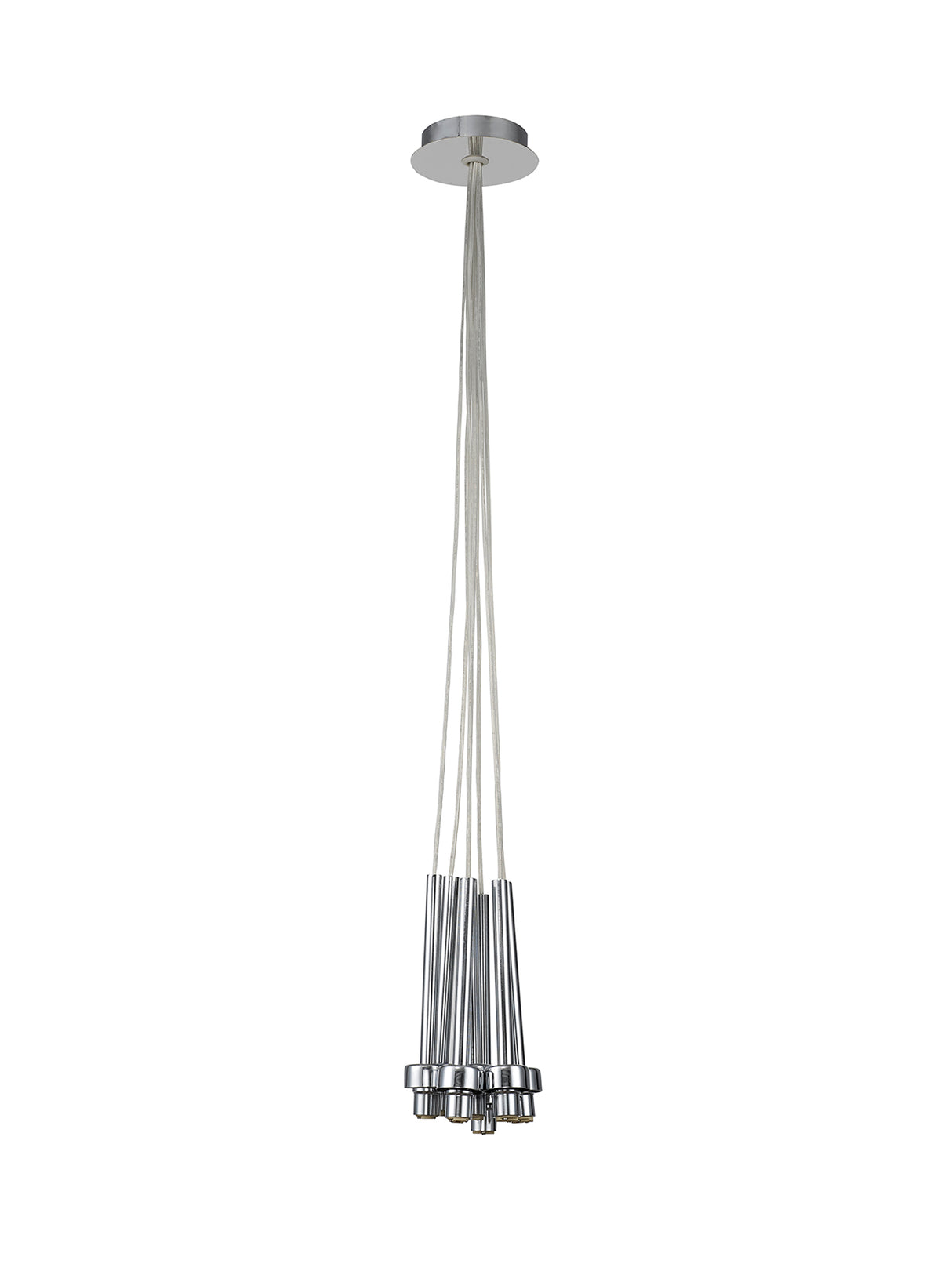Lathen Polished Chrome 7 Light G9 Universal 1.5m Cluster Pendant, Suitable For A Vast Selection Of Glass Shades