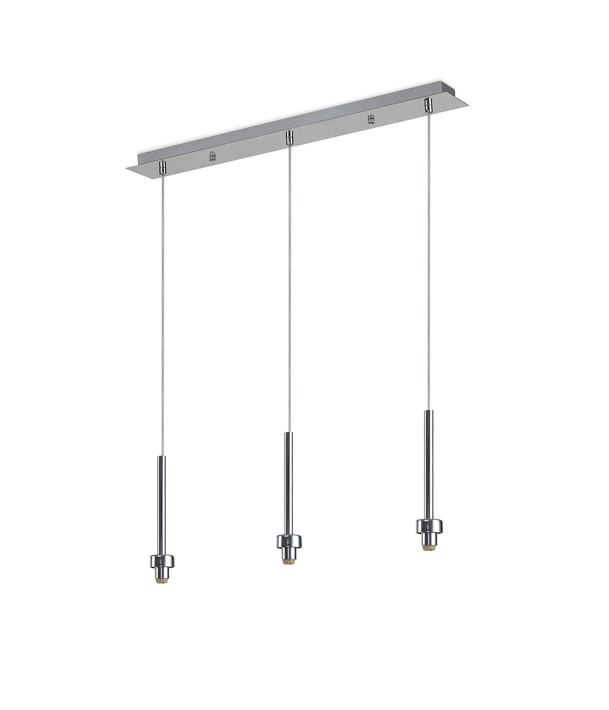Lathen Polished Chrome 3 Light G9 Universal 2m Linear Pendant, Suitable For A Vast Selection Of Glass Shades