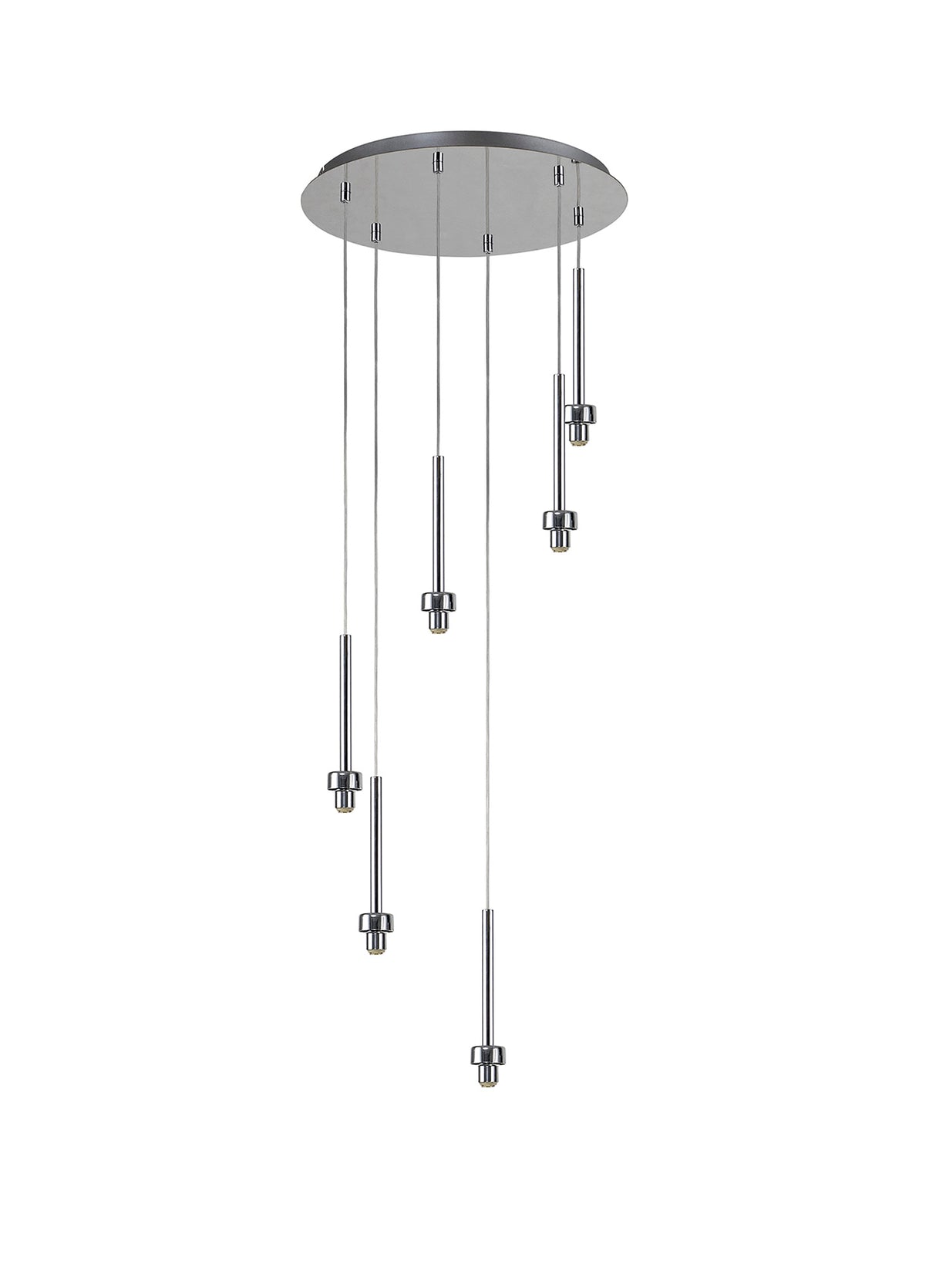 Lathen Polished Chrome 6 Light G9 Universal 2.5m Round Multiple Pendant, Suitable For A Vast Selection Of Glass Shades
