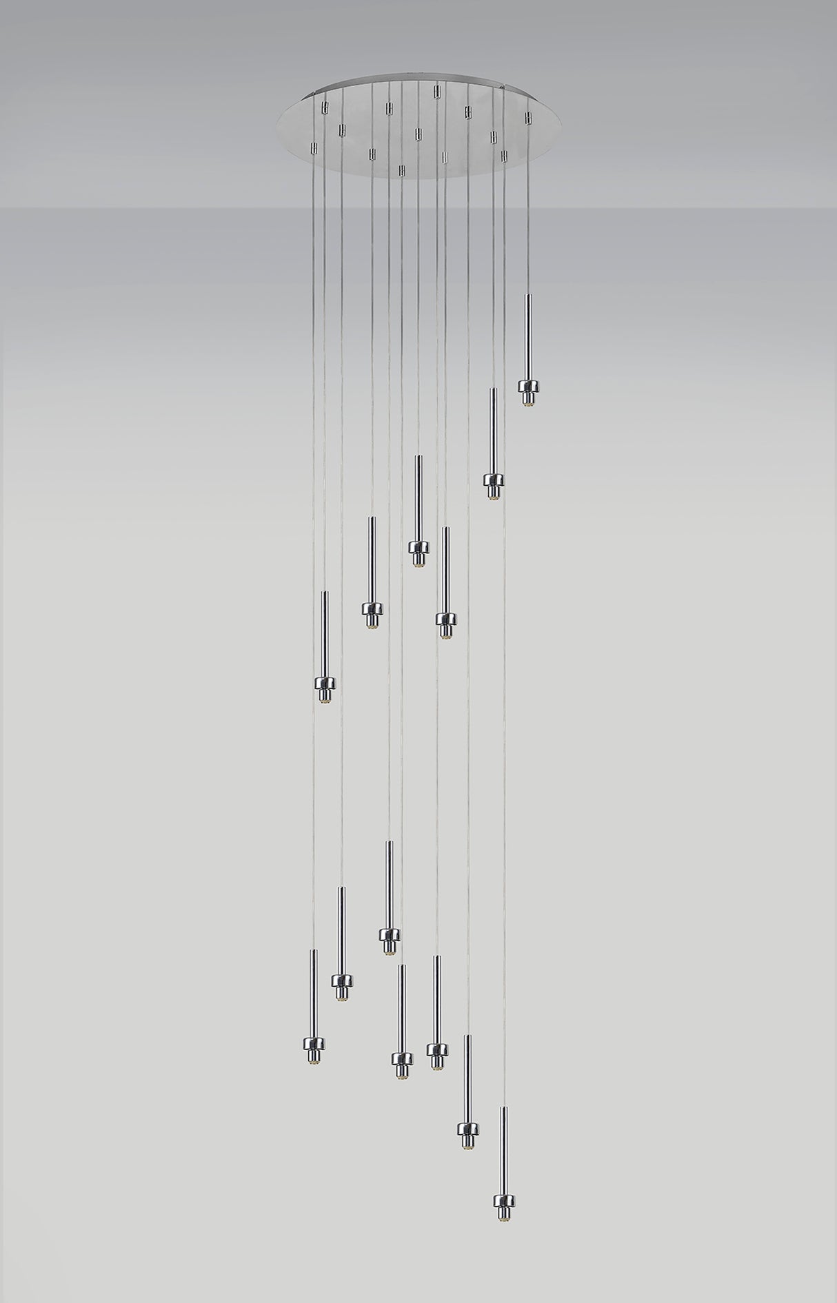 Lathen Polished Chrome 13 Light G9 Universal 2.5m Round Multiple Pendant, Suitable For A Vast Selection Of Glass Shades