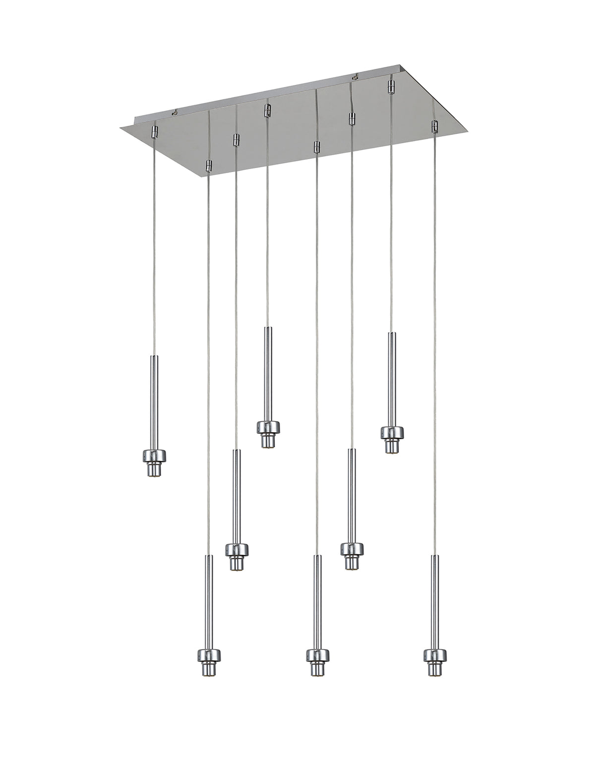 Lathen Polished Chrome 8 Light G9 Universal 2m Rectangle Multiple Pendant, Suitable For A Vast Selection Of Glass Shades