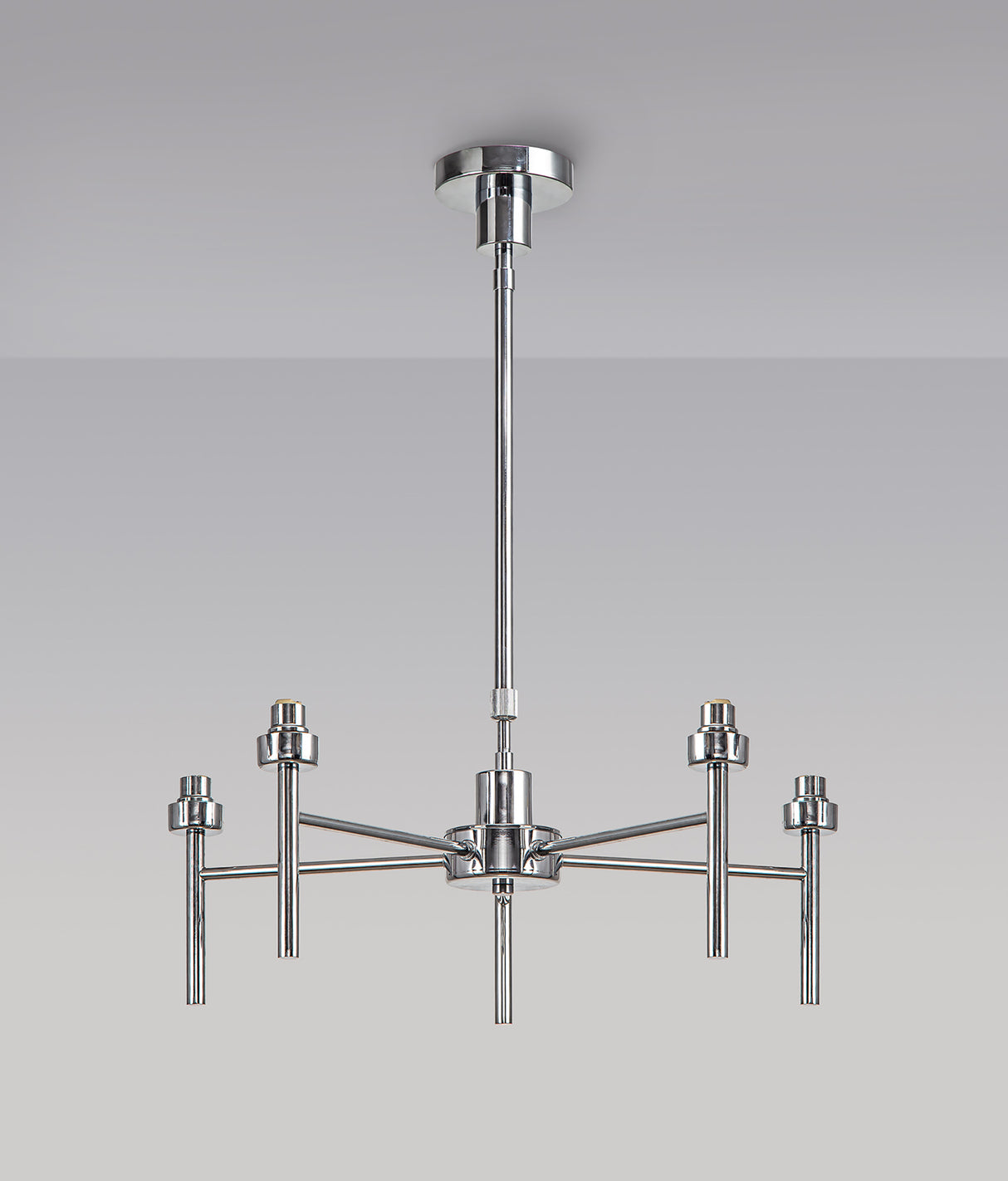 Lathen Polished Chrome 5 Light G9 Universal Telescopic/Semi Flush, Suitable For A Vast Selection Of Glass Shades