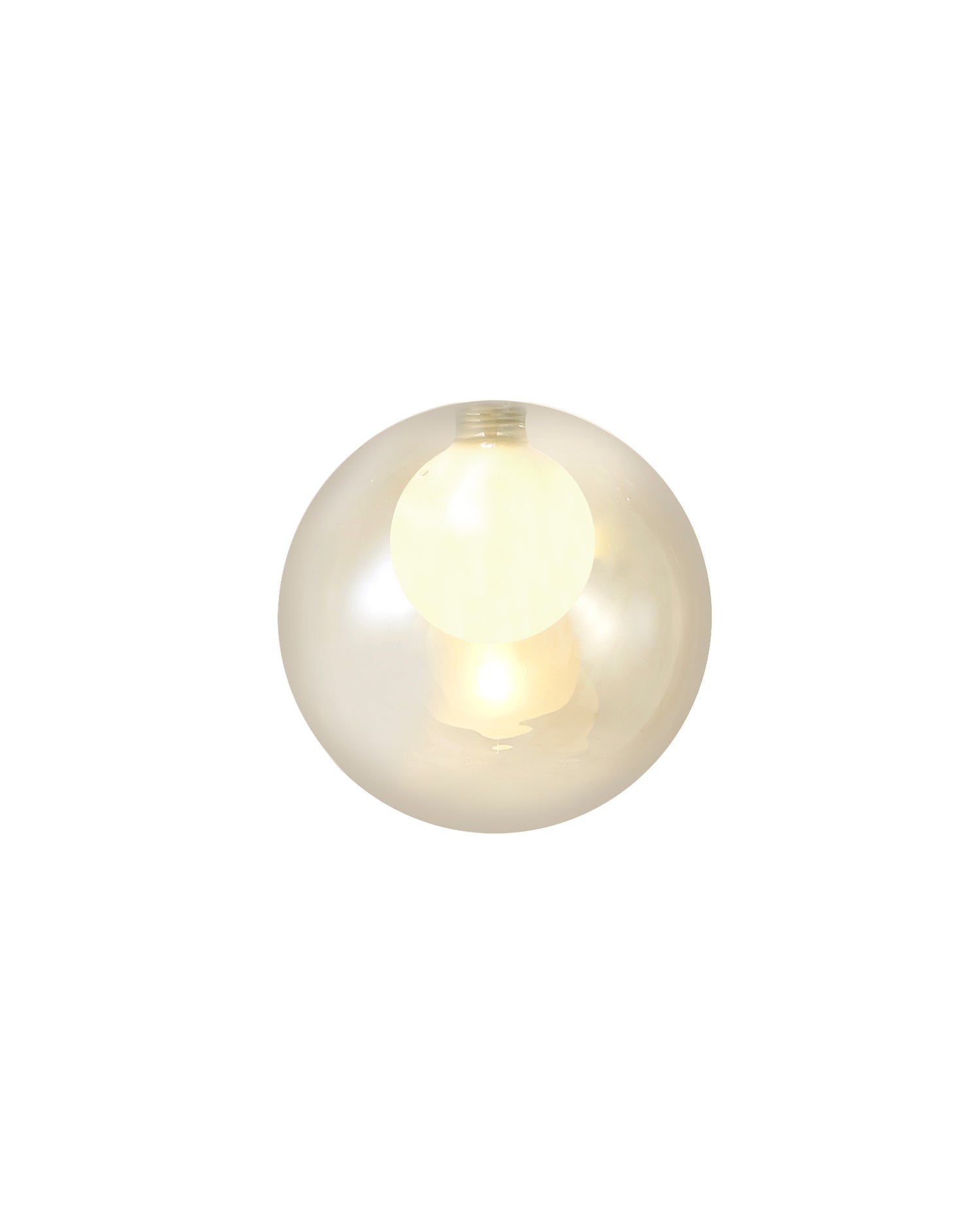 Lathen 150mm Round Cognac With Inner Frosted Globe (G) Glass Shade