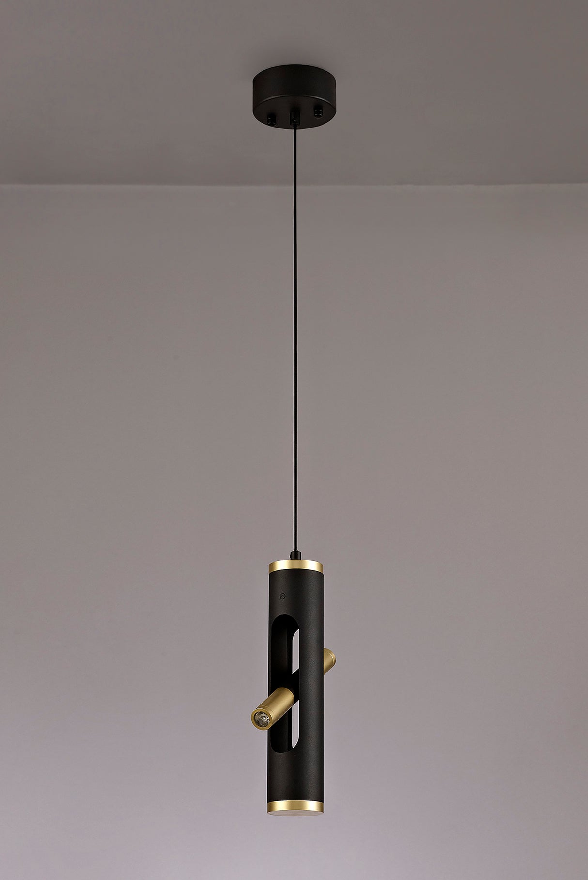 Almond Pendant, 2 x 2W LED, 3000K, 560lm, Sand Black/Gold, 3yrs Warranty