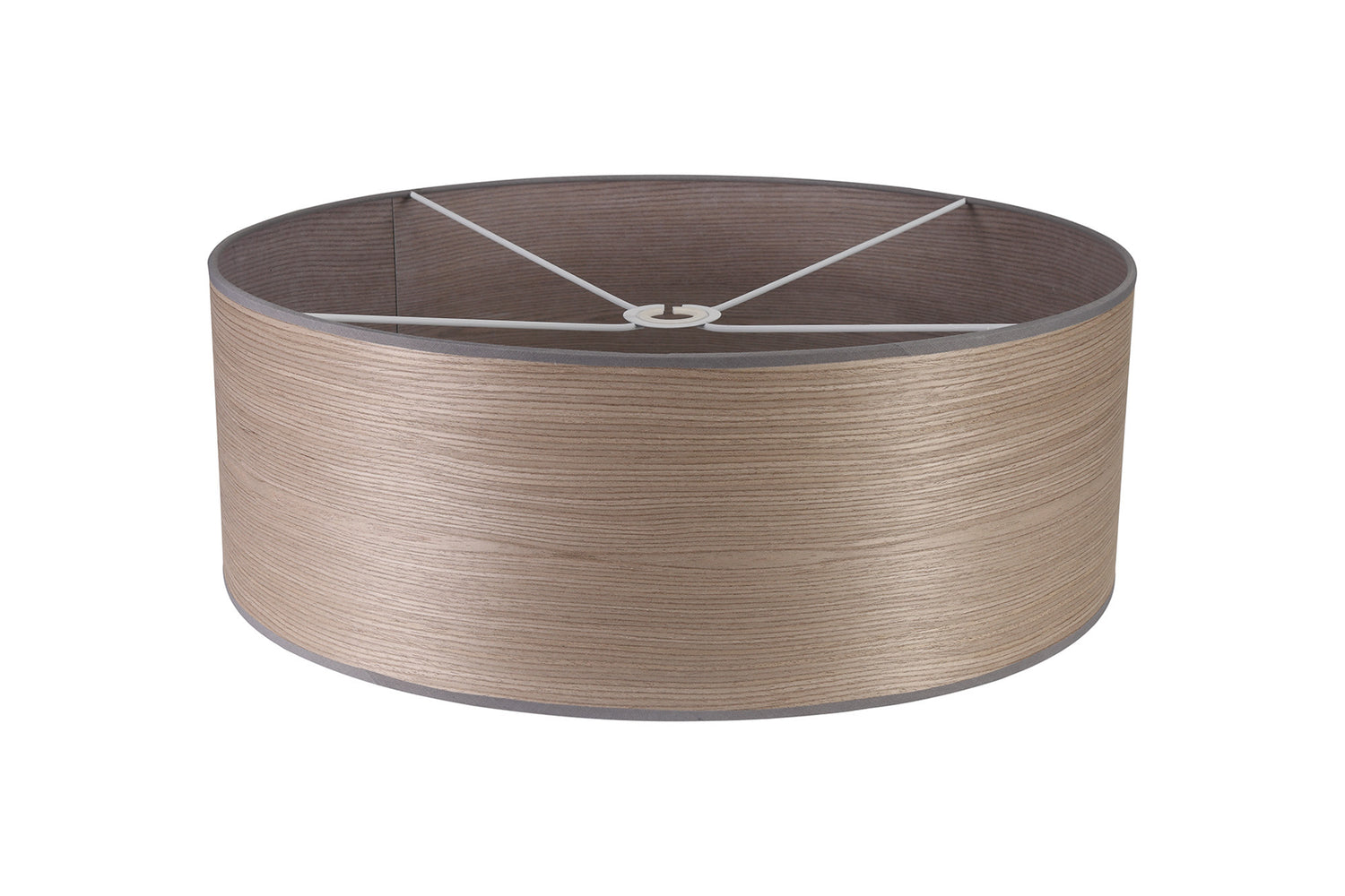 Worthington Round, 600 x 210mm Wood Effect Shade (C), Grey Oak/White Laminate