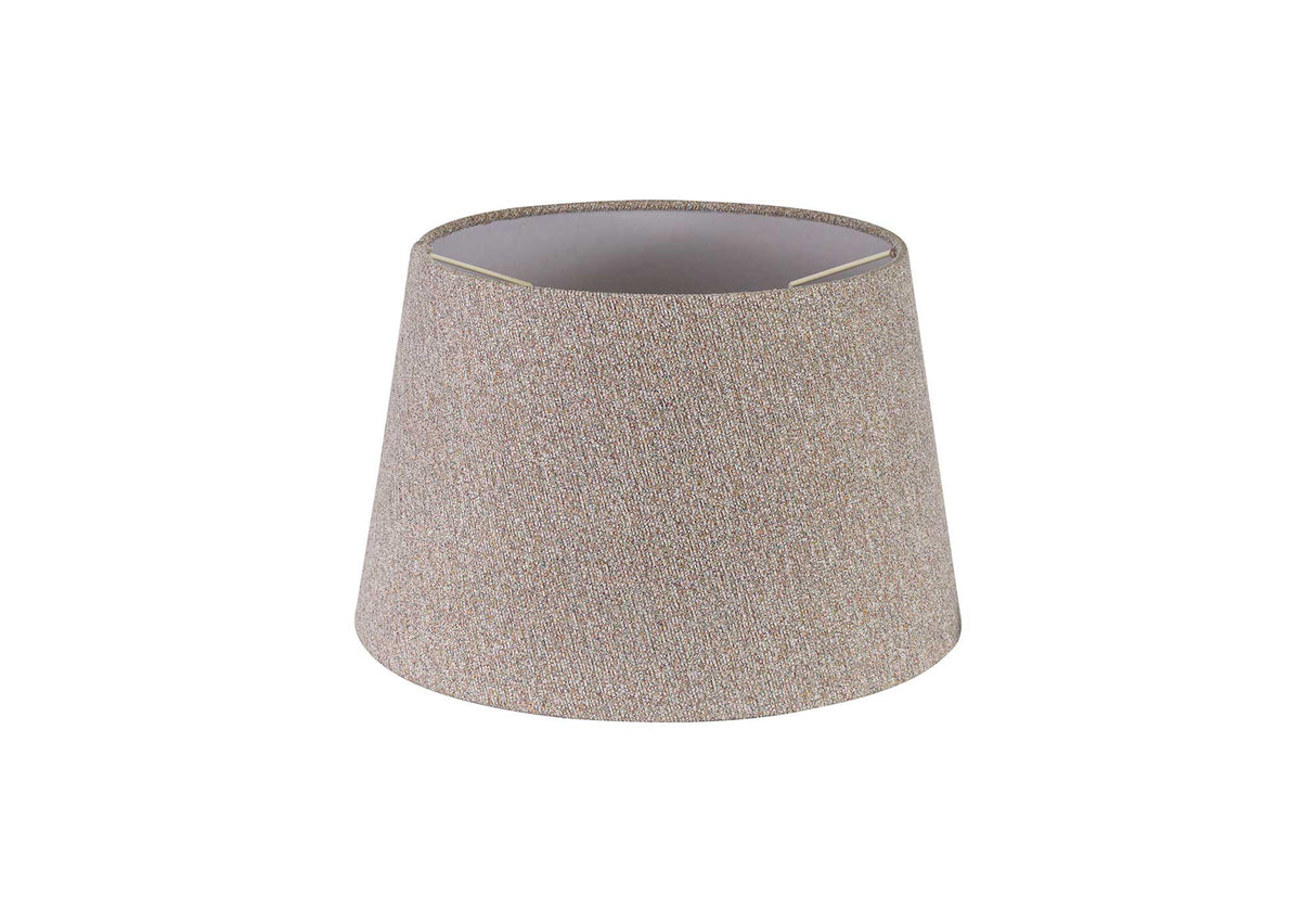 Worthington Round, 280/350 x 220mm Fabric Shade (F), Multi/White Laminate