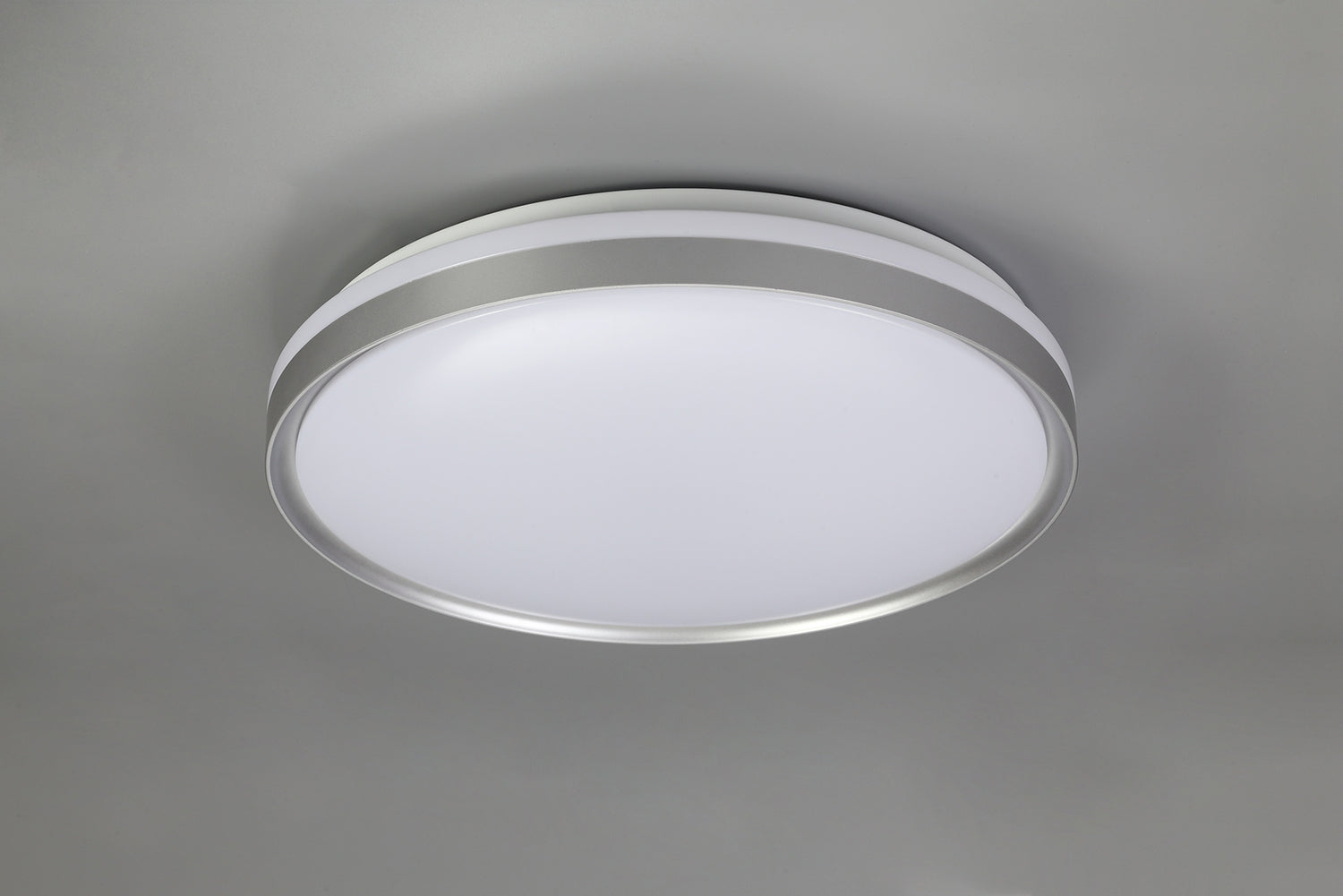 Lee Ceiling 48cm, 1 x 36W LED 3 Step-Dimmable, 3000K, 1575lm, IP44, Silver/White Acrylic, 3yrs Warranty