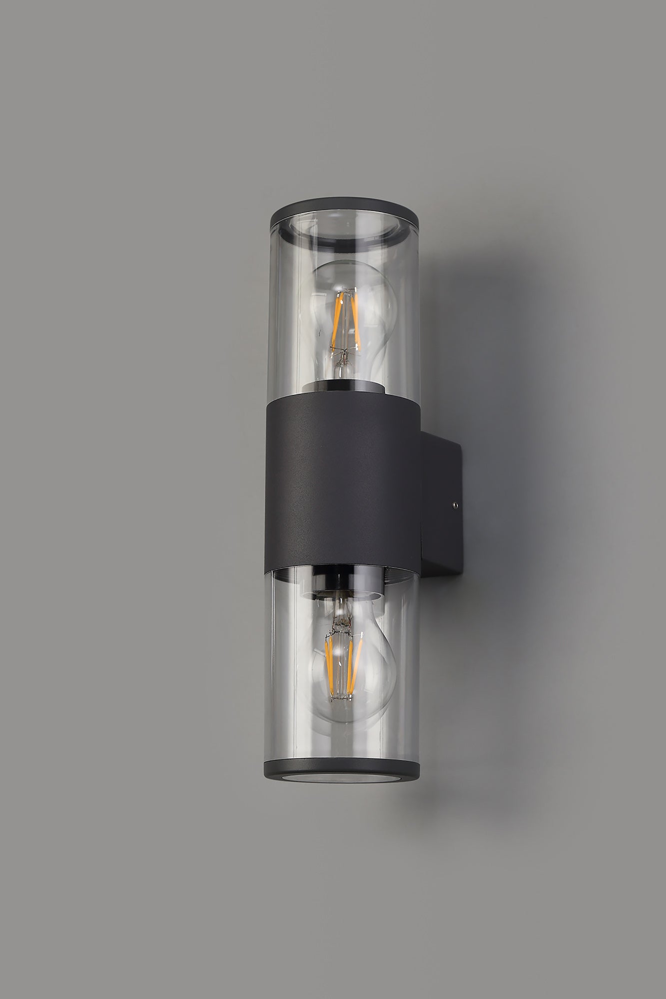 Pascoe Wall Lamp 2 x E27, IP54, Anthracite/Clear, 2yrs Warranty