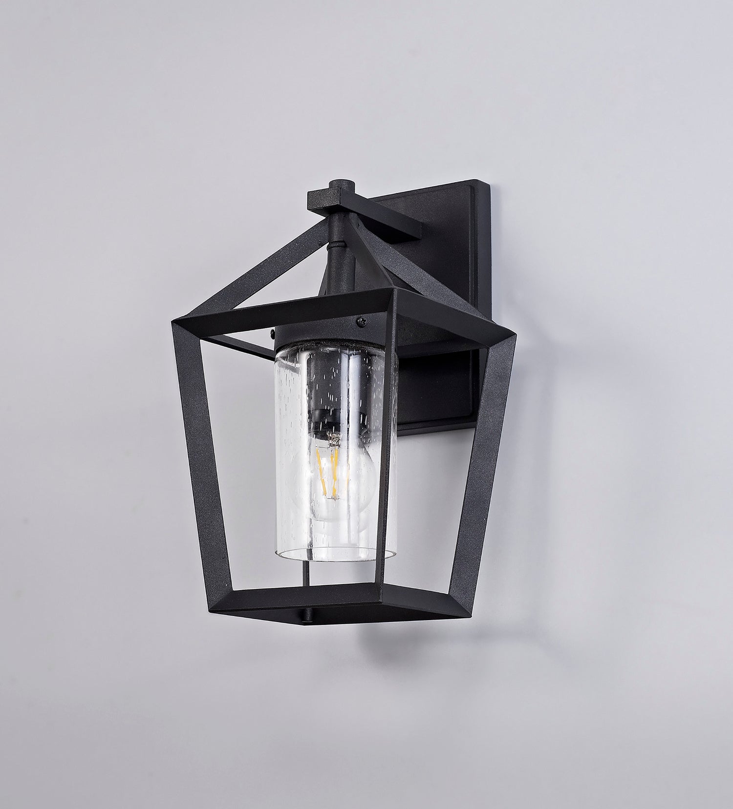 Docherty Down Wall Lamp, 1 x E27, IP54, Anthracite/Clear Rain Drop Effect Glass, 2yrs Warranty