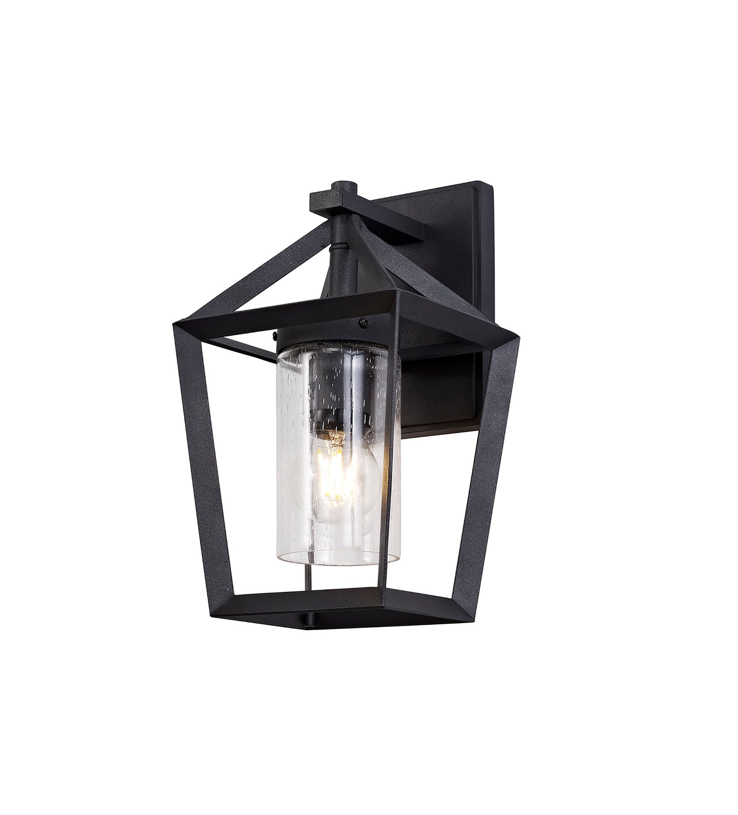 Docherty Down Wall Lamp, 1 x E27, IP54, Anthracite/Clear Rain Drop Effect Glass, 2yrs Warranty