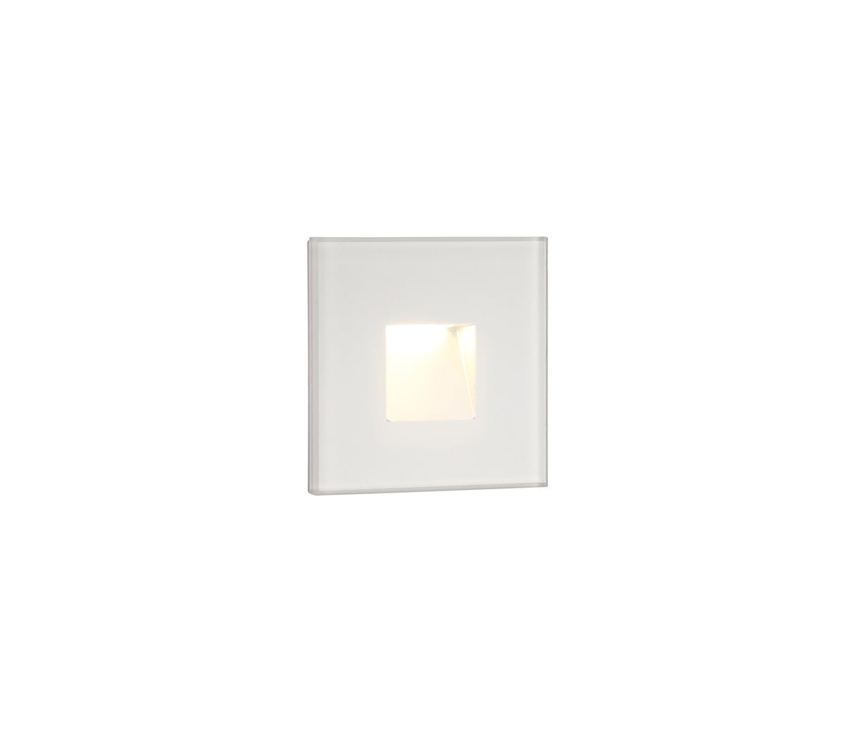 Kerr Recessed Square Glass Fronted Wall Lamp, 1 x 1.8W LED, 3000K, 70lm, IP65, White, 3yrs Warranty
