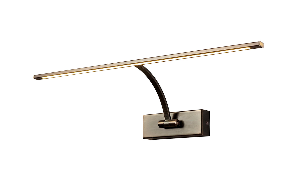 Sohna Large 1 Arm Wall Lamp/Picture Light, 1 x 10W LED, 3000K, 850lm, Bronze, 3yrs Warranty