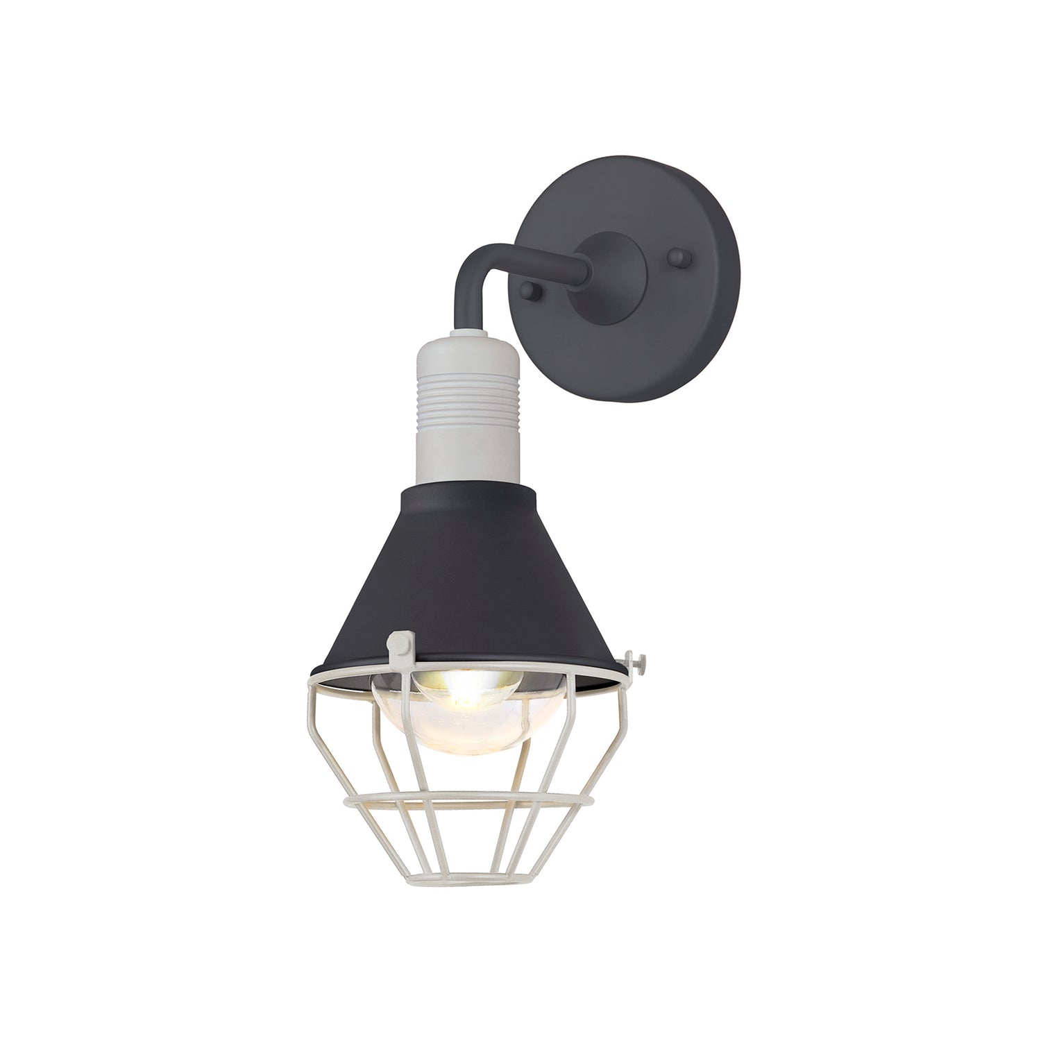 Rush Wall Lamp, 1 Light E27, IP65, Anthracite/Matt White, 2yrs Warranty