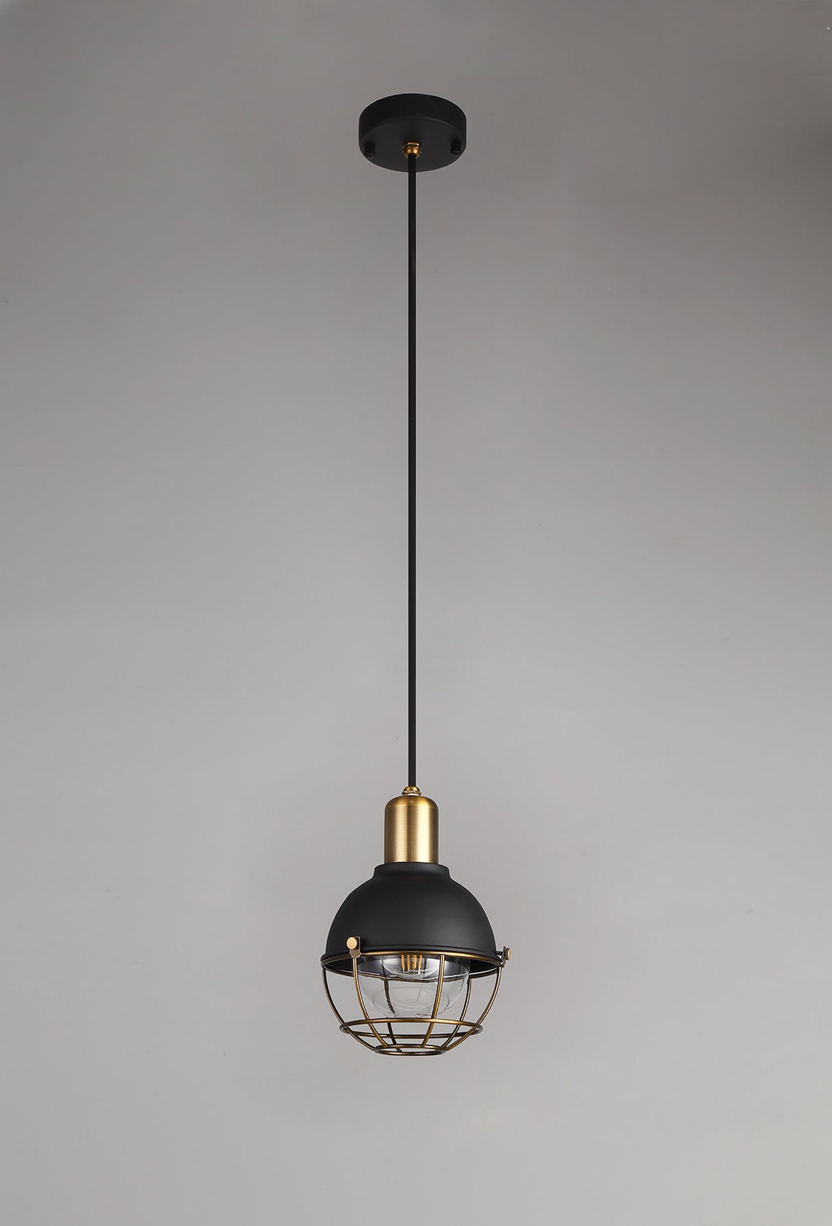 Neil Pendant, 1 Light E27, Sand Black/Brushed Bronze