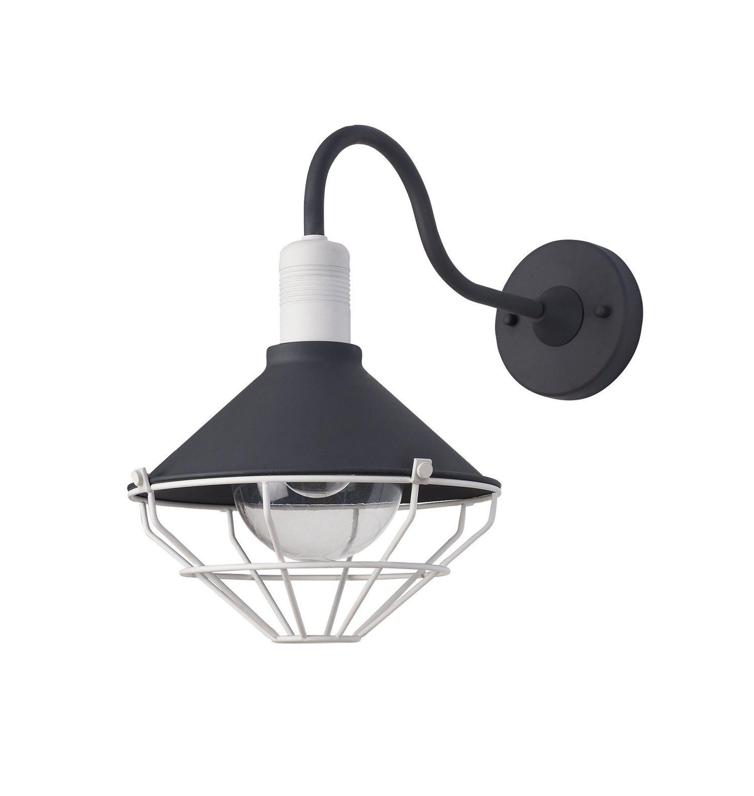 Rush Wall Lamp, 1 Light E27, IP65, Anthracite/Matt White, 2yrs Warranty