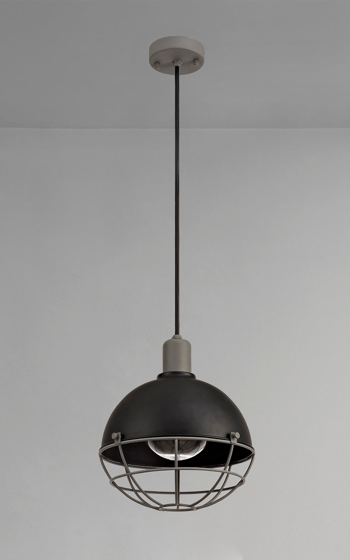 Hegan Pendant, 1 Light E27, IP65, Matt Black/Grey, 2yrs Warranty
