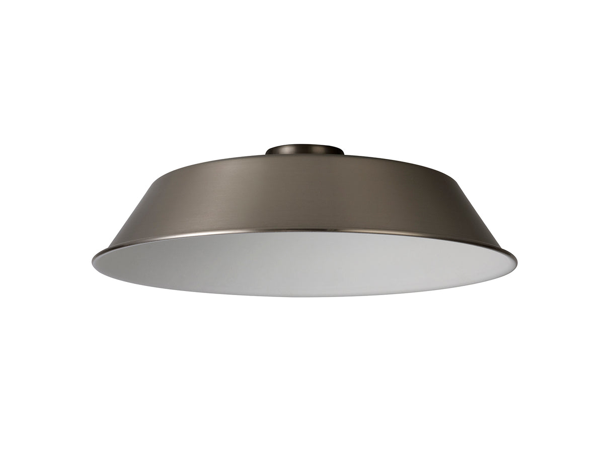 Robson Round 35cm Lampshade With Angled Sides, Brushed Nickel