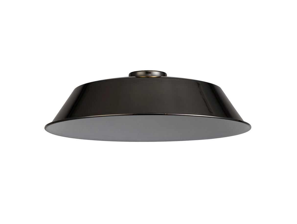 Robson Round 35cm Lampshade With Angled Sides, Black Chrome