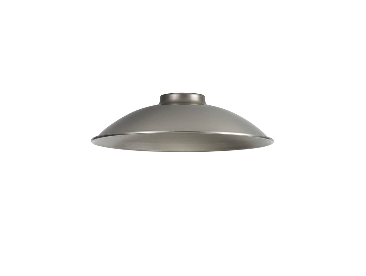 Robson Shallow Round 25cm Lampshade, Brushed Nickel