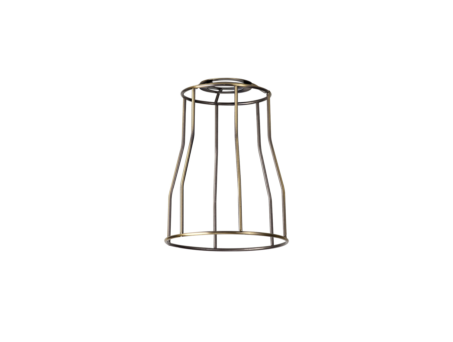 Robson Tall Round 14cm Wire Cage Shade With Angled Sides, Antique Brass