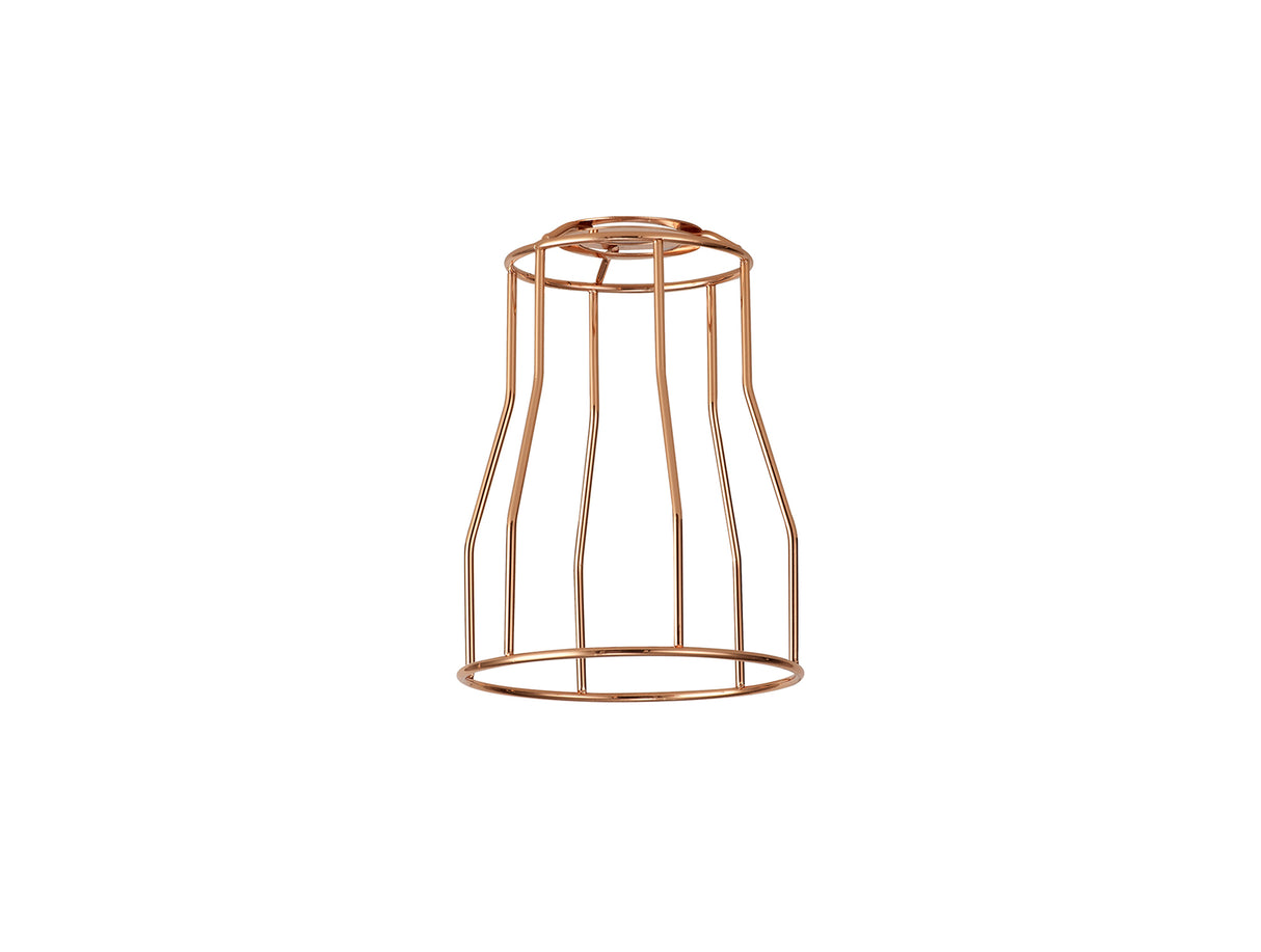 Robson Tall Round 14cm Wire Cage Shade With Angled Sides, Rose Gold