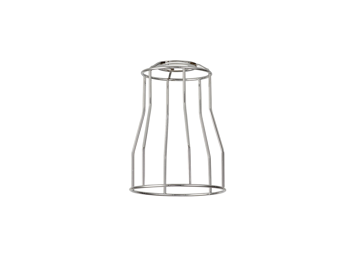 Robson Tall Round 14cm Wire Cage Shade With Angled Sides, Chrome
